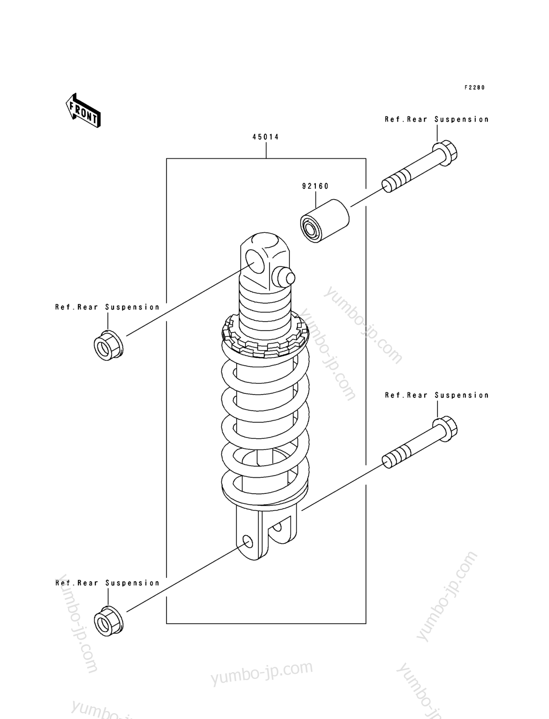 Shock Absorber(s) для мотоциклов KAWASAKI NINJA ZX-7 (ZX750-L2) 1994 г.