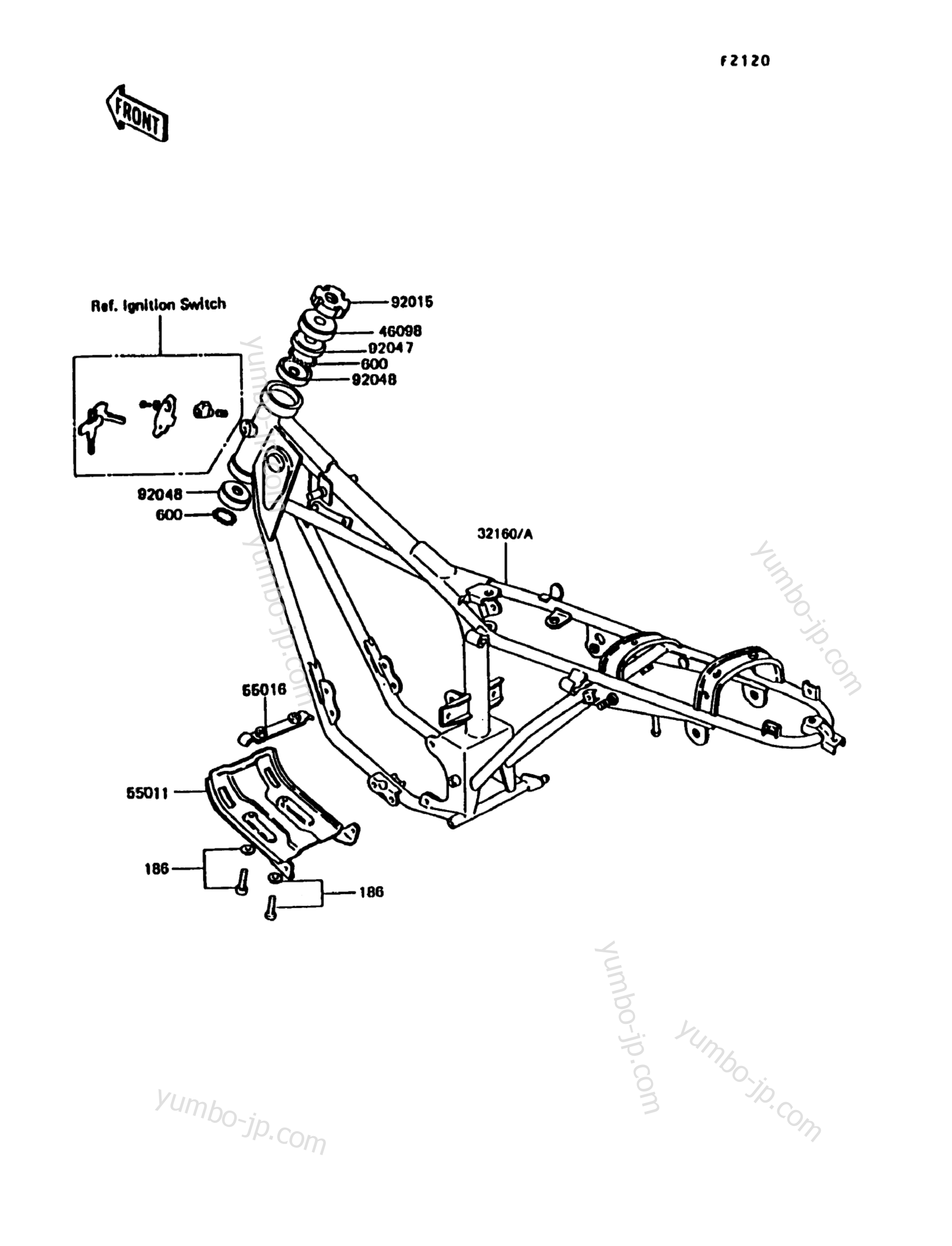 FRAME для мотоциклов KAWASAKI KE100 (KE100-B11) 1992 г.