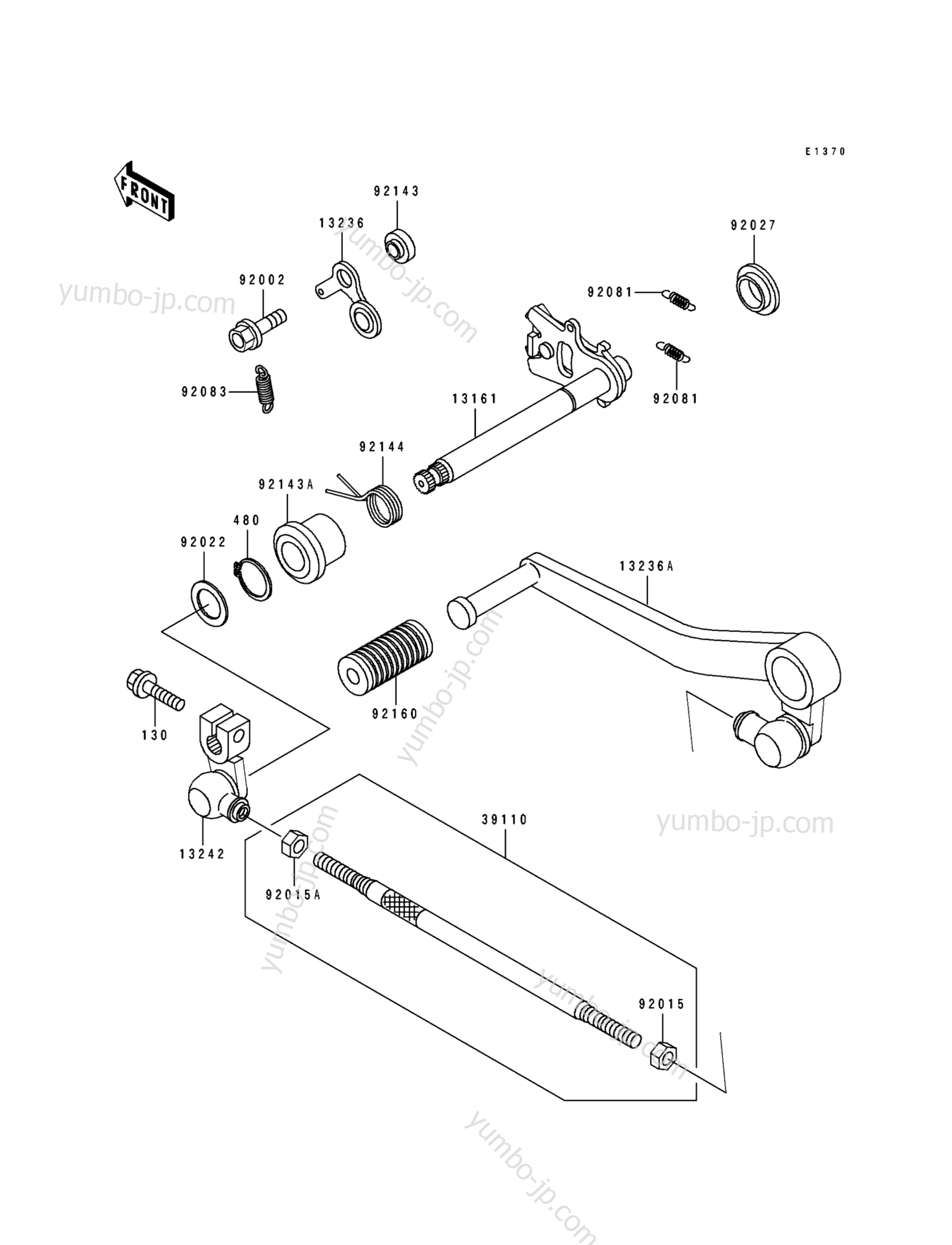 GEAR CHANGE MECHANISM for motorcycles KAWASAKI NINJA ZX-7 (ZX750-L1) 1993 year