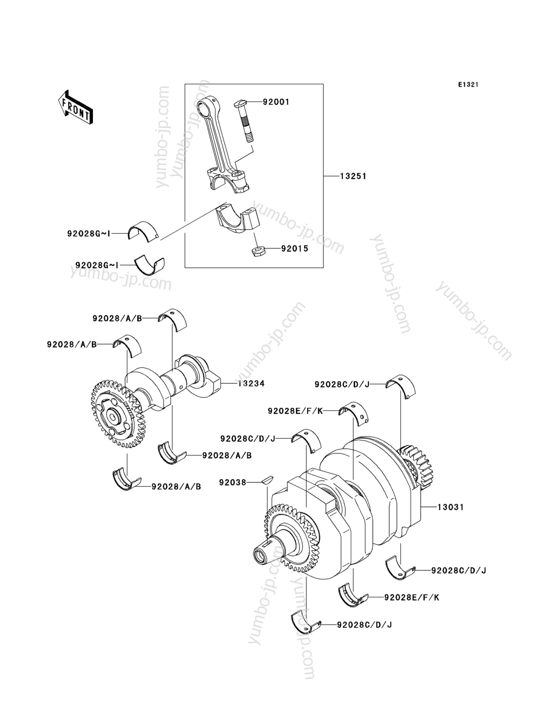 CRANKSHAFT for motorcycles KAWASAKI NINJA 250R (EX250JCFA) 2012 year