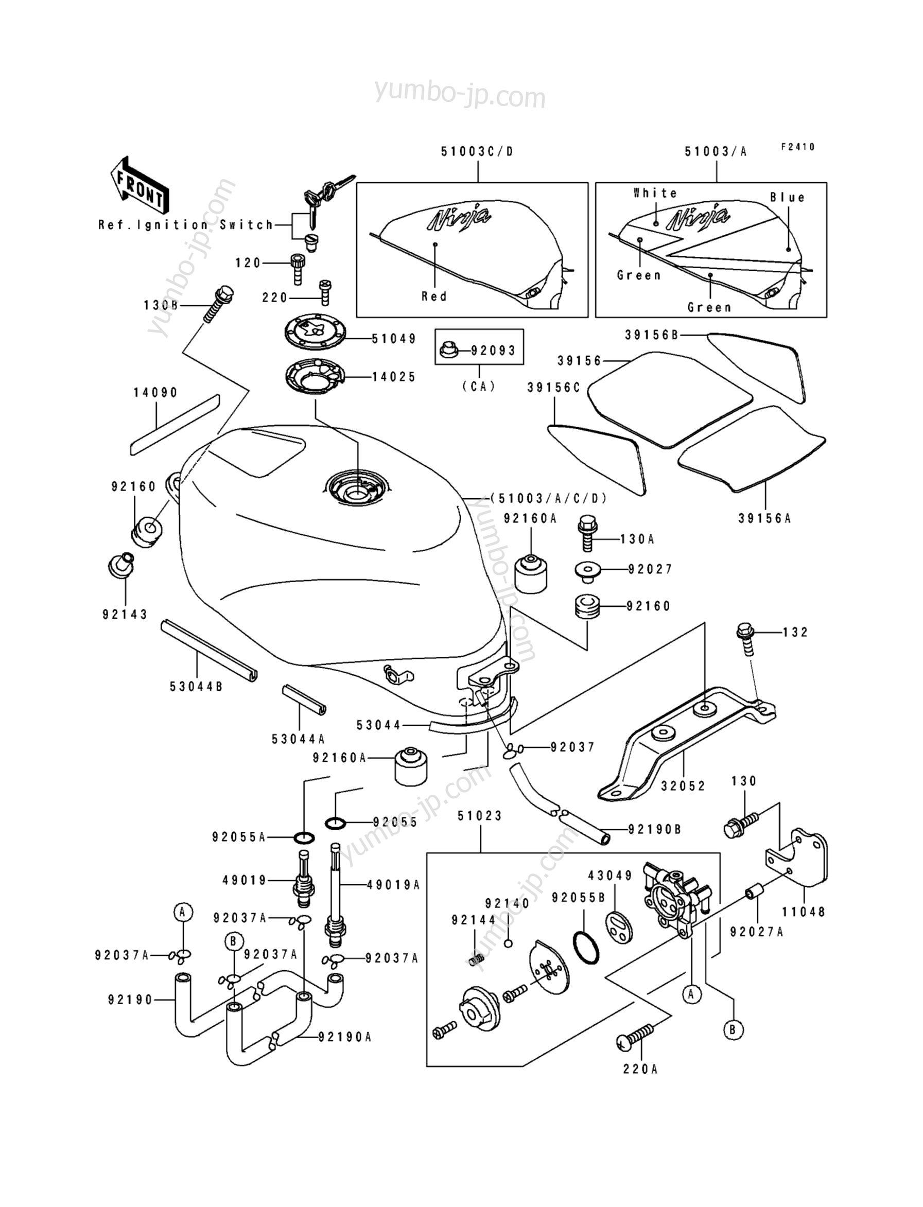 Fuel Tank (ZX750-L1) for motorcycles KAWASAKI NINJA ZX-7 (ZX750-L1) 1993 year