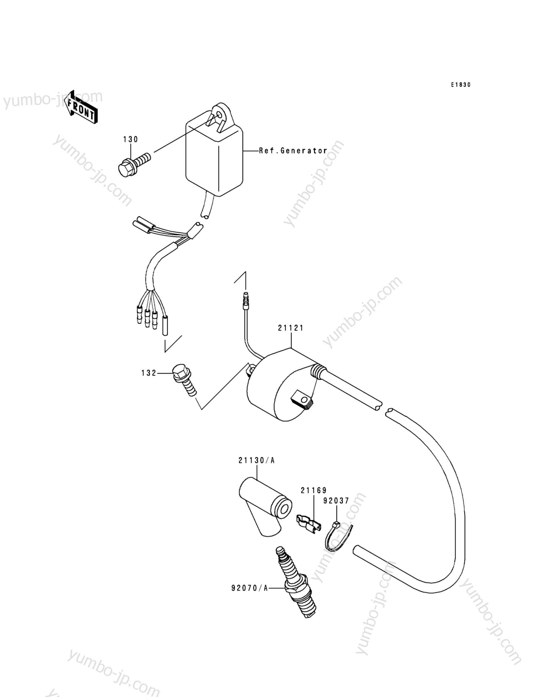 IGNITION SYSTEM for motorcycles KAWASAKI KX500 (KX500-E8) 1996 year