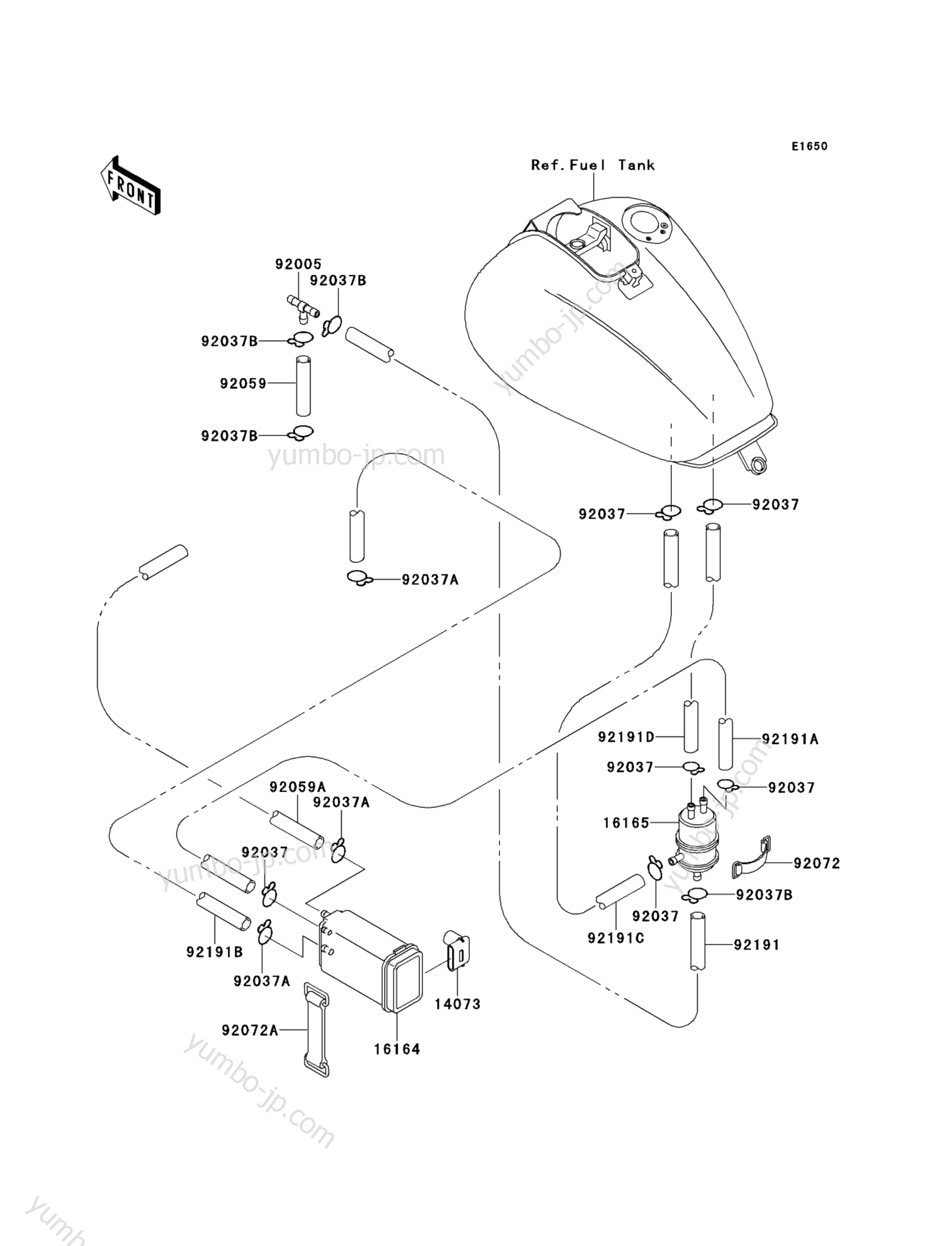 FUEL EVAPORATIVE SYSTEM для мотоциклов KAWASAKI VULCAN NOMAD (VN1500-G1) 1999 г.