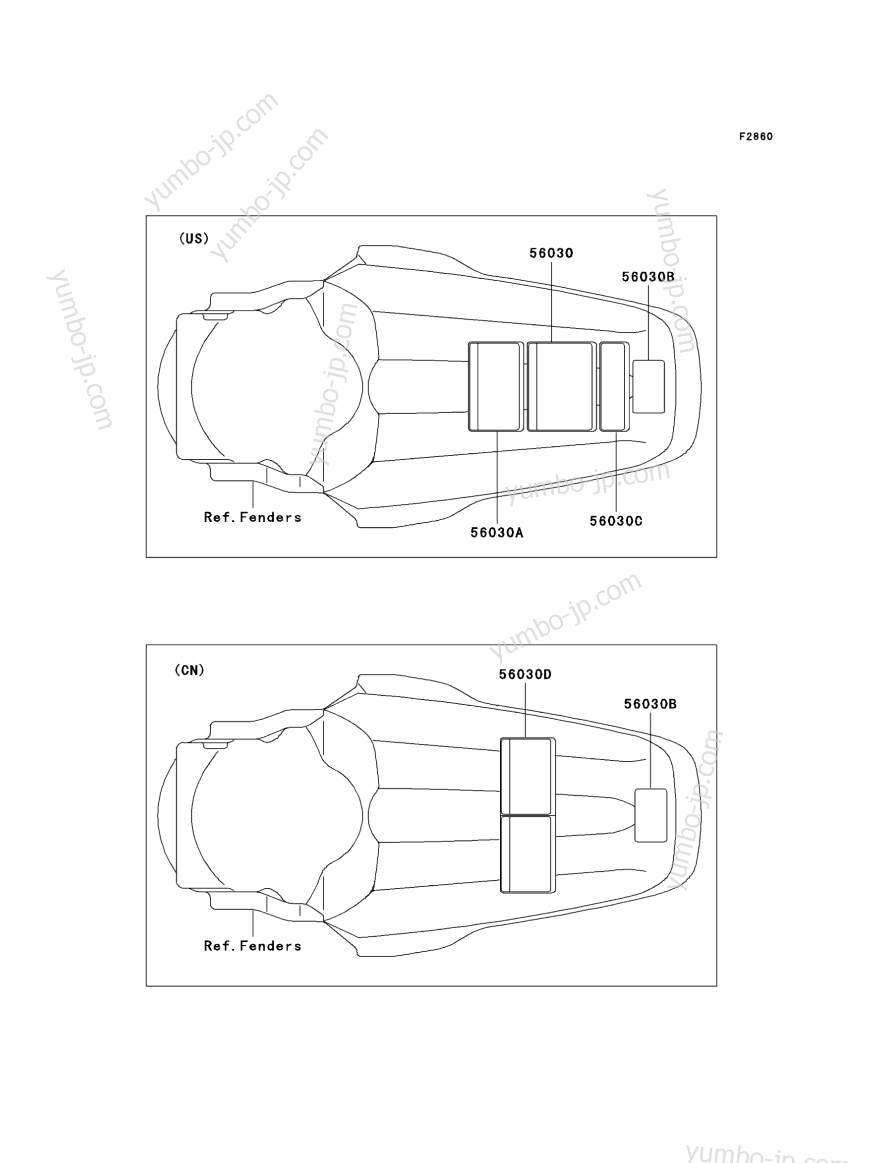 Labels(A6F/A7F) for motorcycles KAWASAKI KX85 (KX85A7F) 2007 year