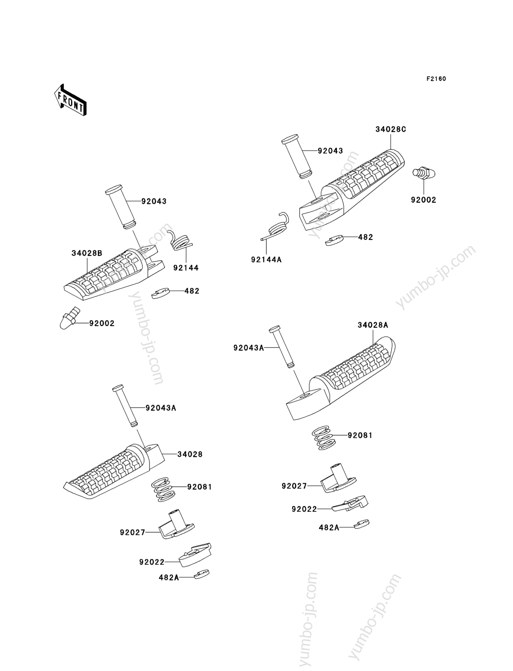 FOOTRESTS для мотоциклов KAWASAKI NINJA ZX-7R (ZX750-P2) 1997 г.