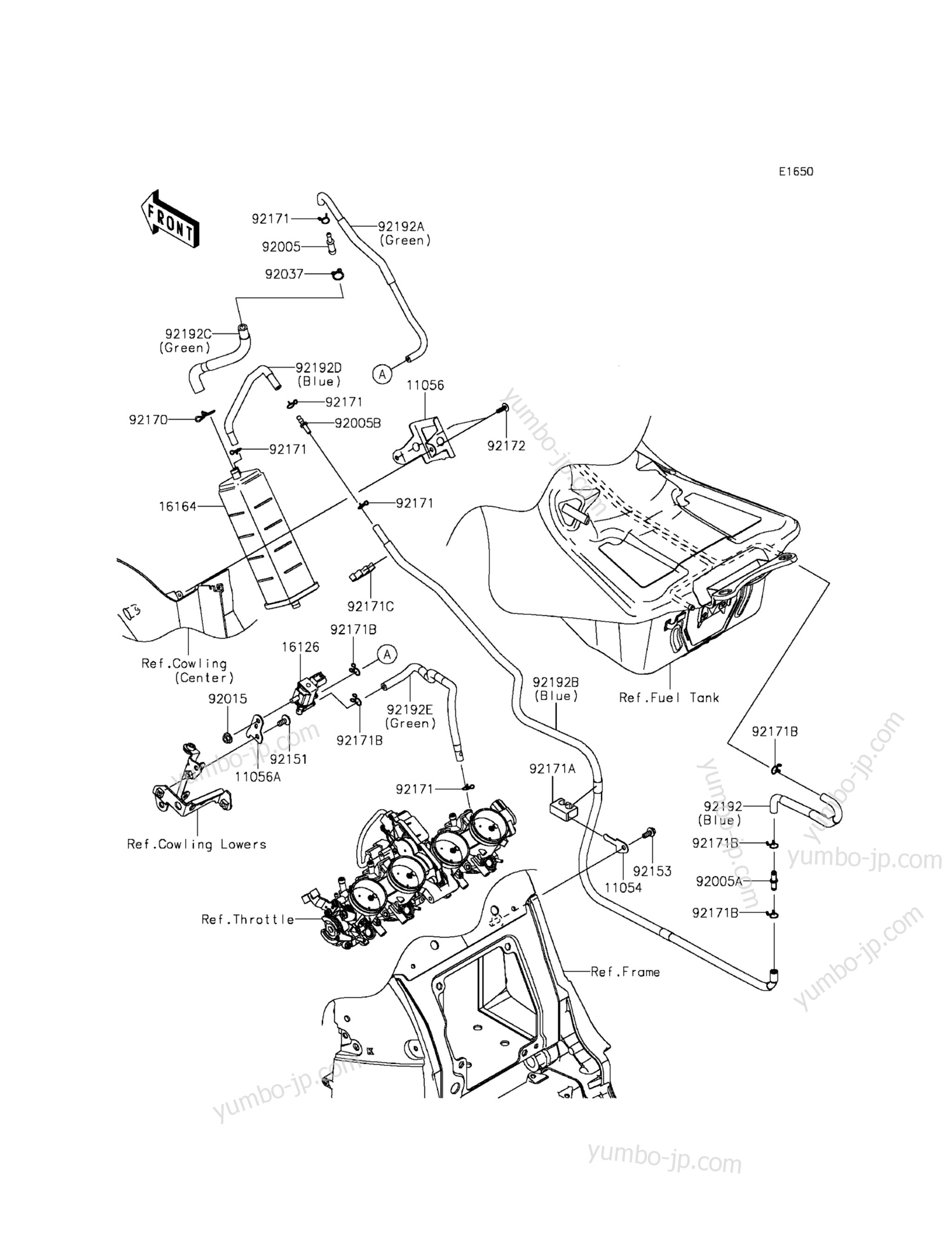 FUEL EVAPORATIVE SYSTEM для мотоциклов KAWASAKI NINJA ZX-14R (ZX1400EEFA) 2014 г.