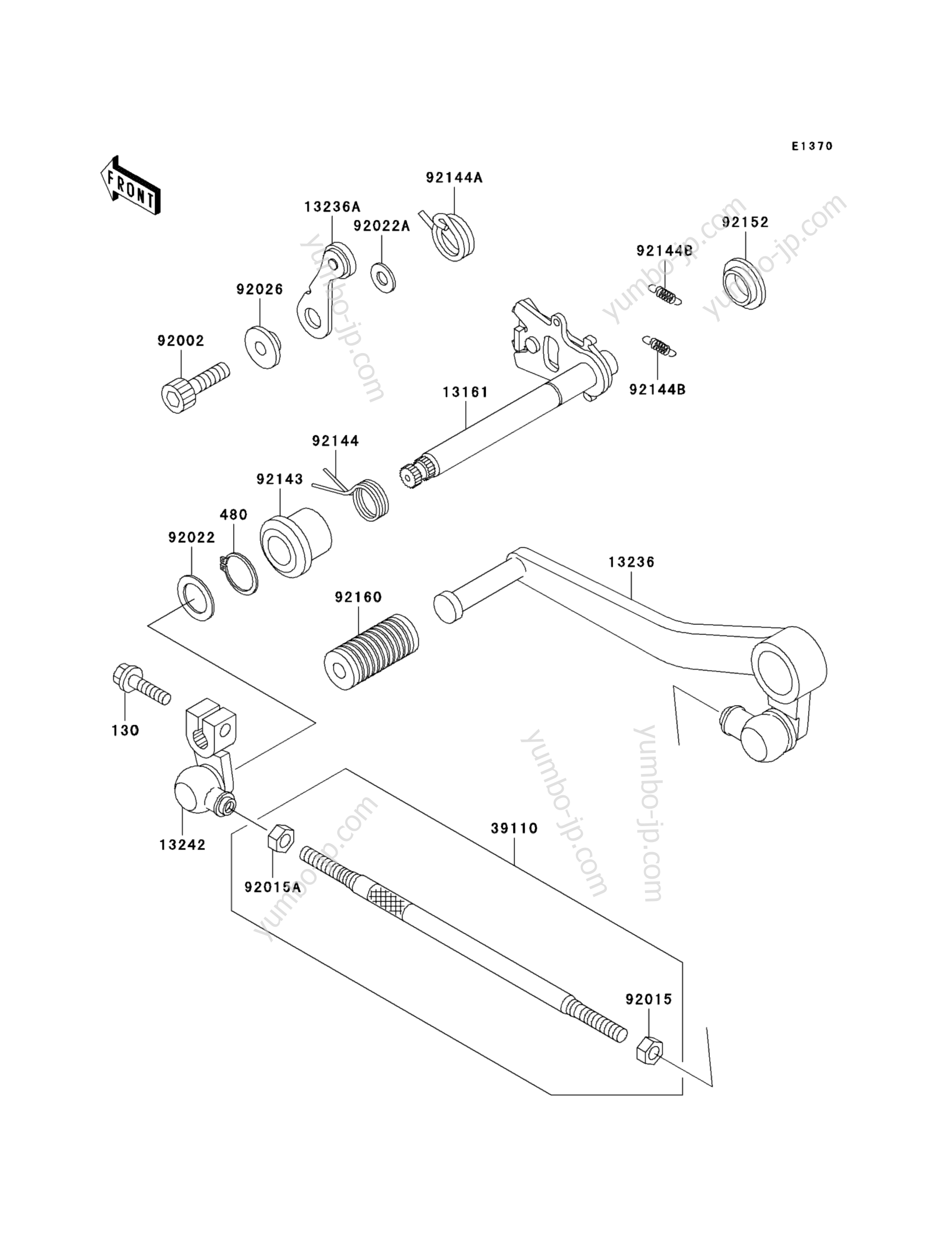 GEAR CHANGE MECHANISM для мотоциклов KAWASAKI NINJA ZX-7R (ZX750-P1) 1996 г.