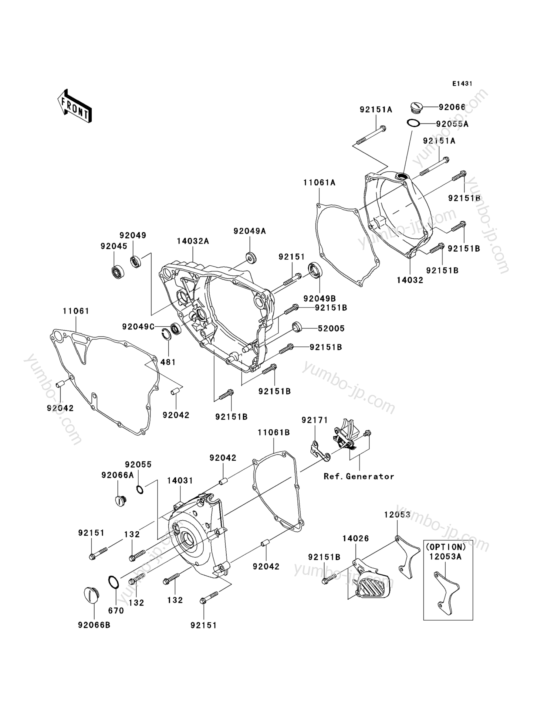 Engine Cover(s) для мотоциклов KAWASAKI KX250F (KX250W9FA) 2009 г.