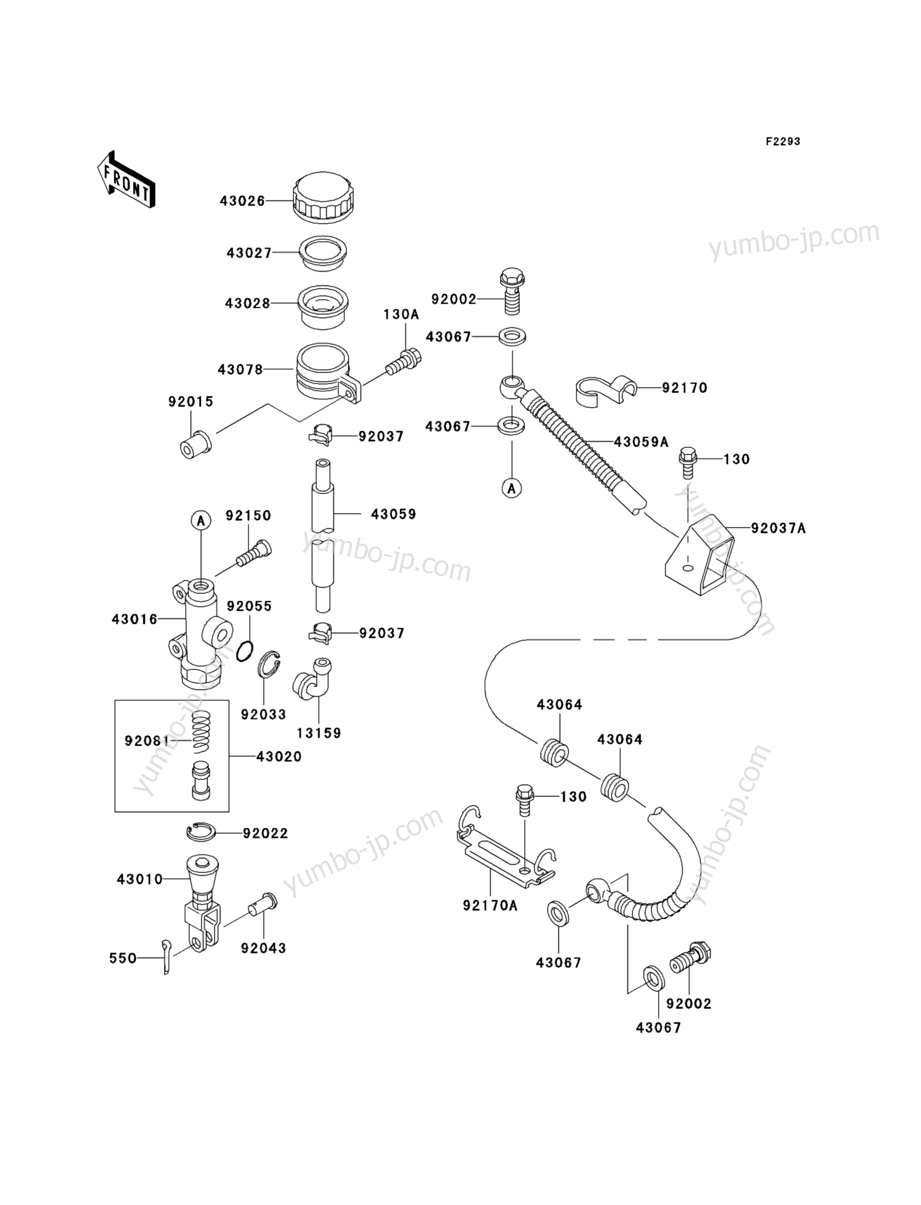 REAR MASTER CYLINDER for motorcycles KAWASAKI NINJA ZX-7R (ZX750-P4) 1999 year