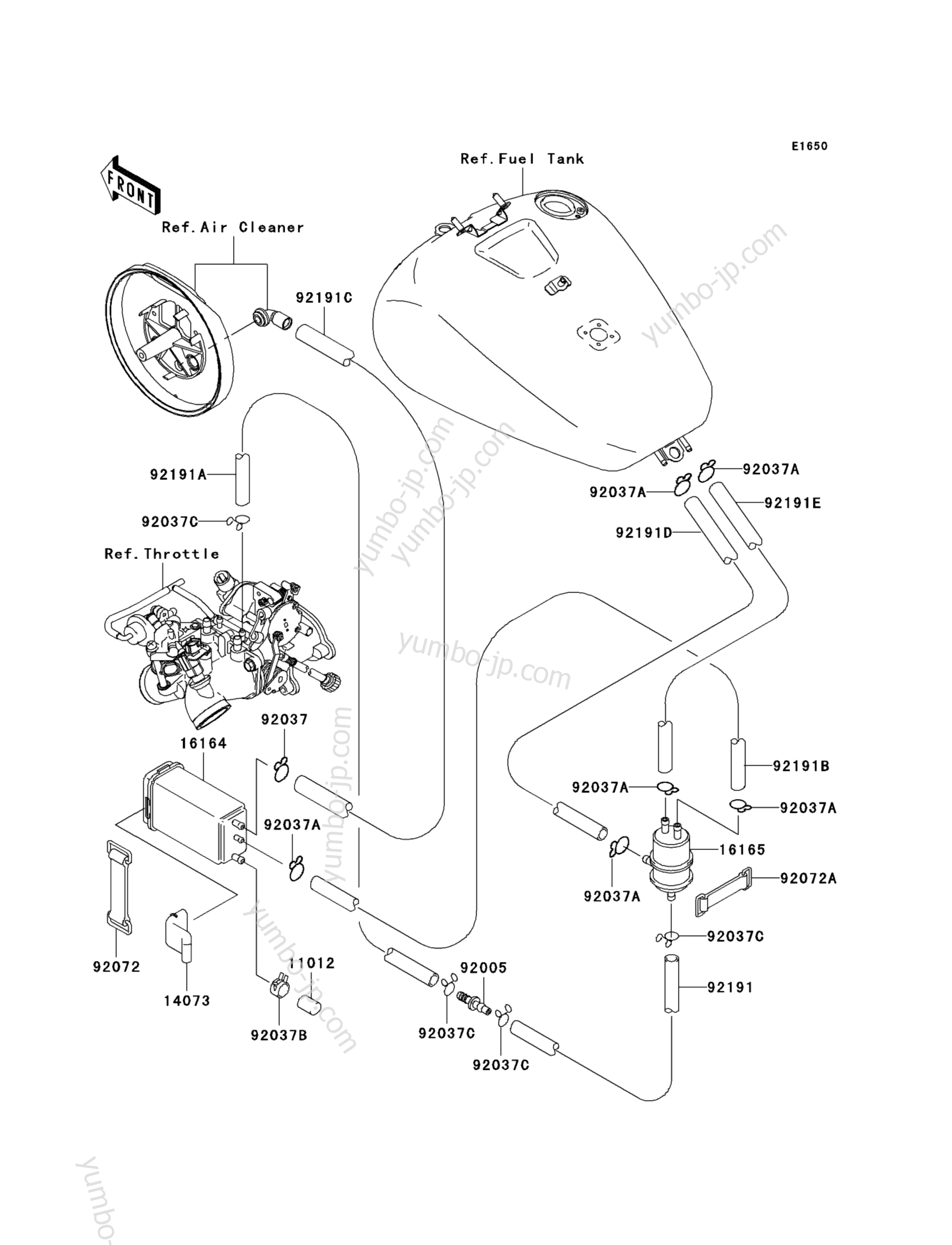 Fuel Evaporative System(CA) for motorcycles KAWASAKI VULCAN 1500 NOMAD FI (VN1500-L5) 2004 year