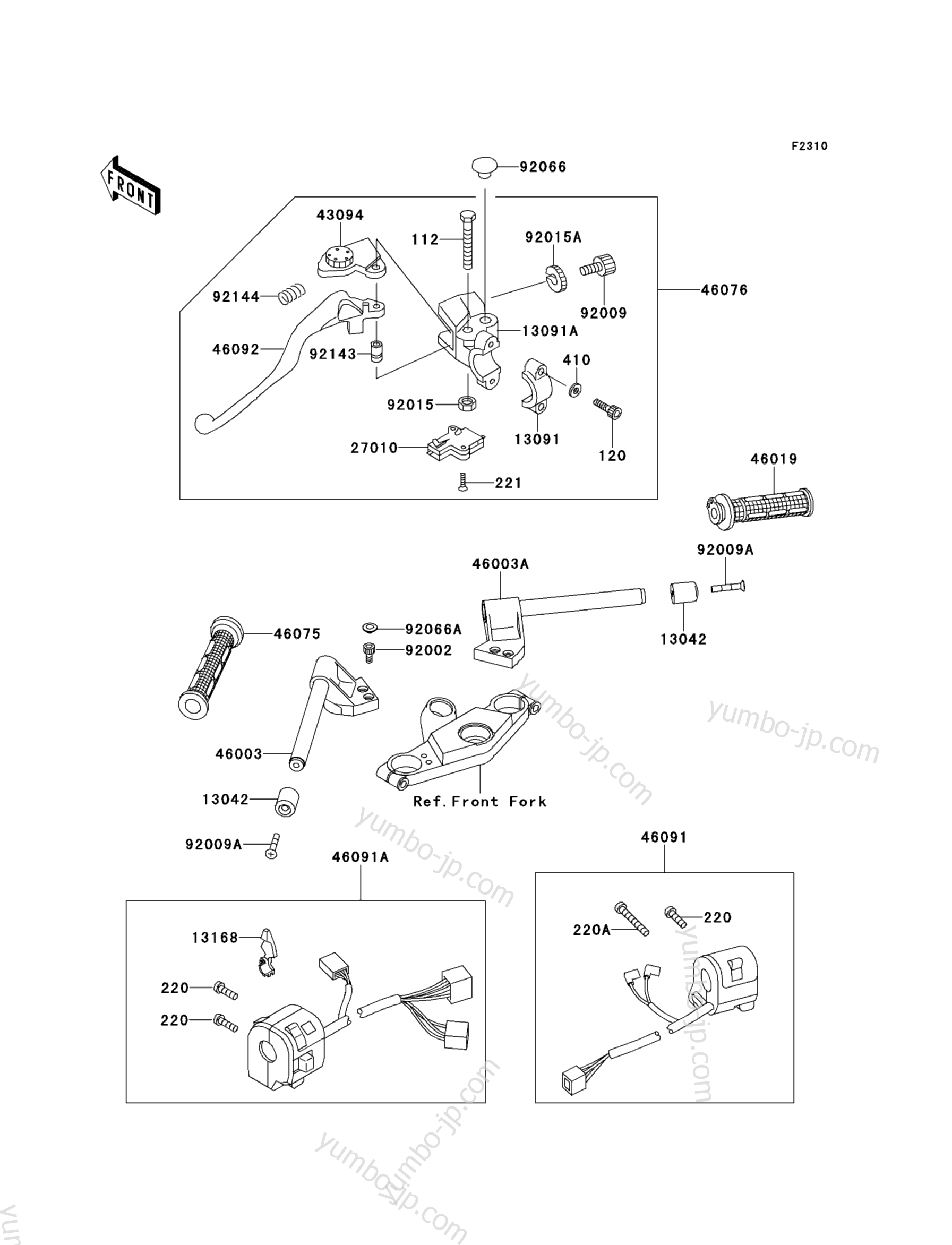 HANDLEBAR for motorcycles KAWASAKI NINJA ZX-6 (ZX600-E8) 2000 year