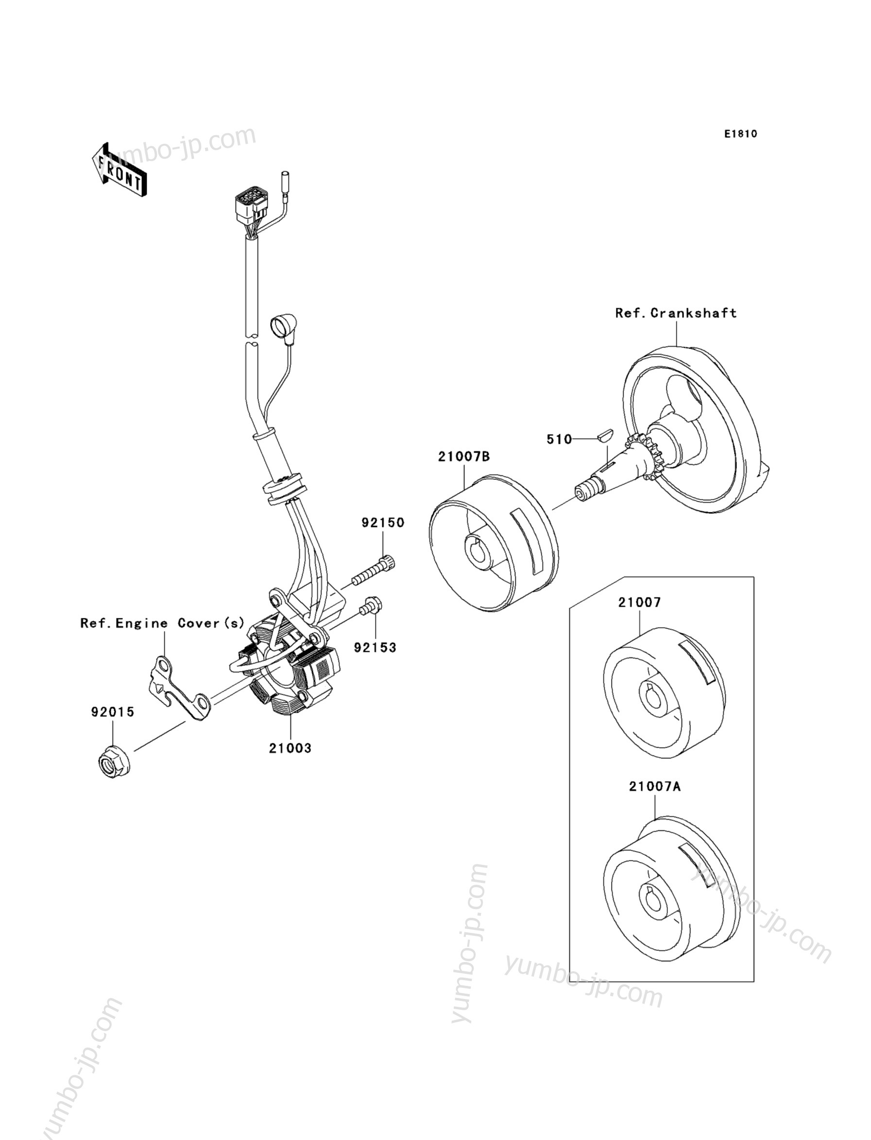 GENERATOR for motorcycles KAWASAKI KX250F (KX250W9FA) 2009 year