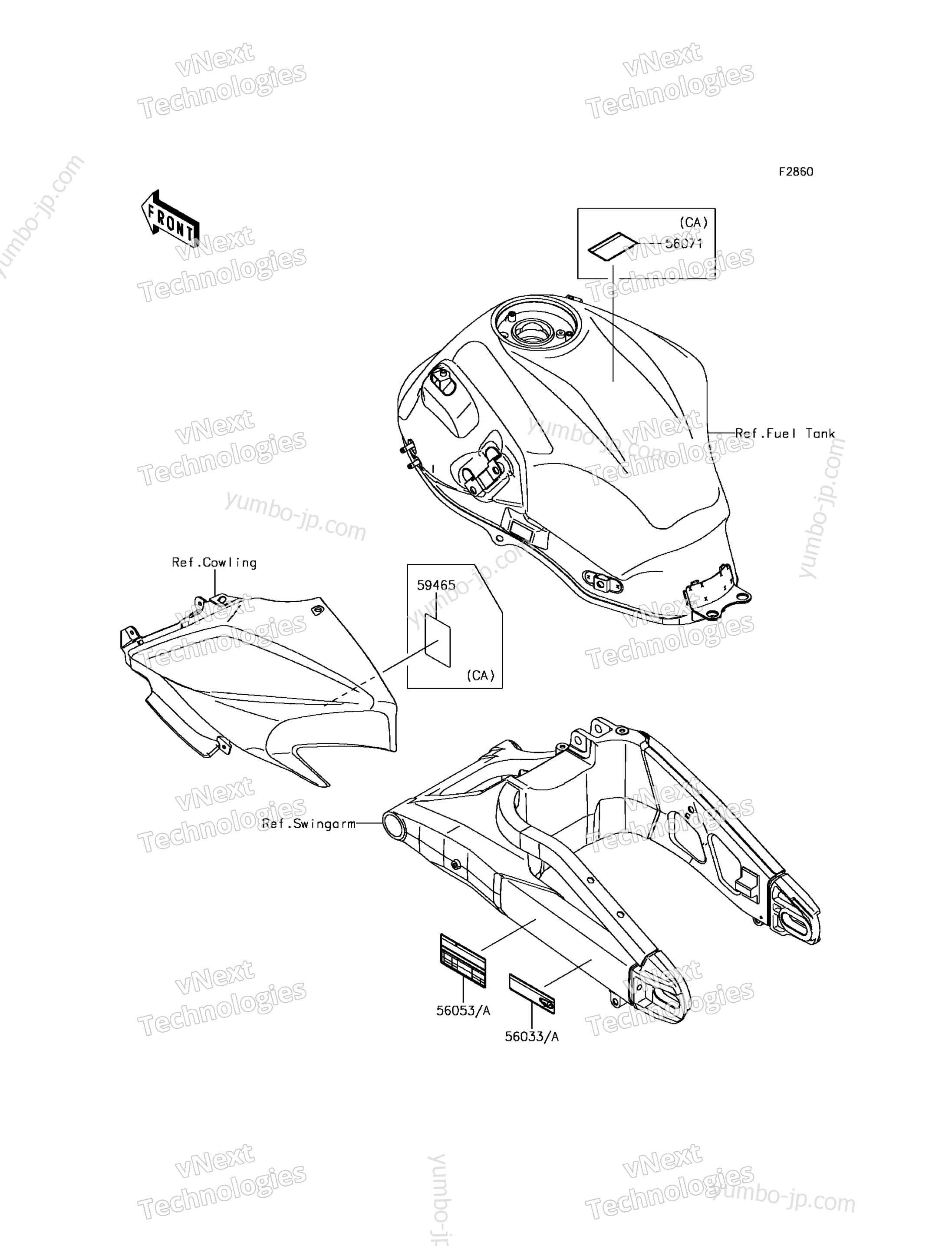 LABELS for motorcycles KAWASAKI VERSYS 650 ABS (KLE650FHF) 2017 year