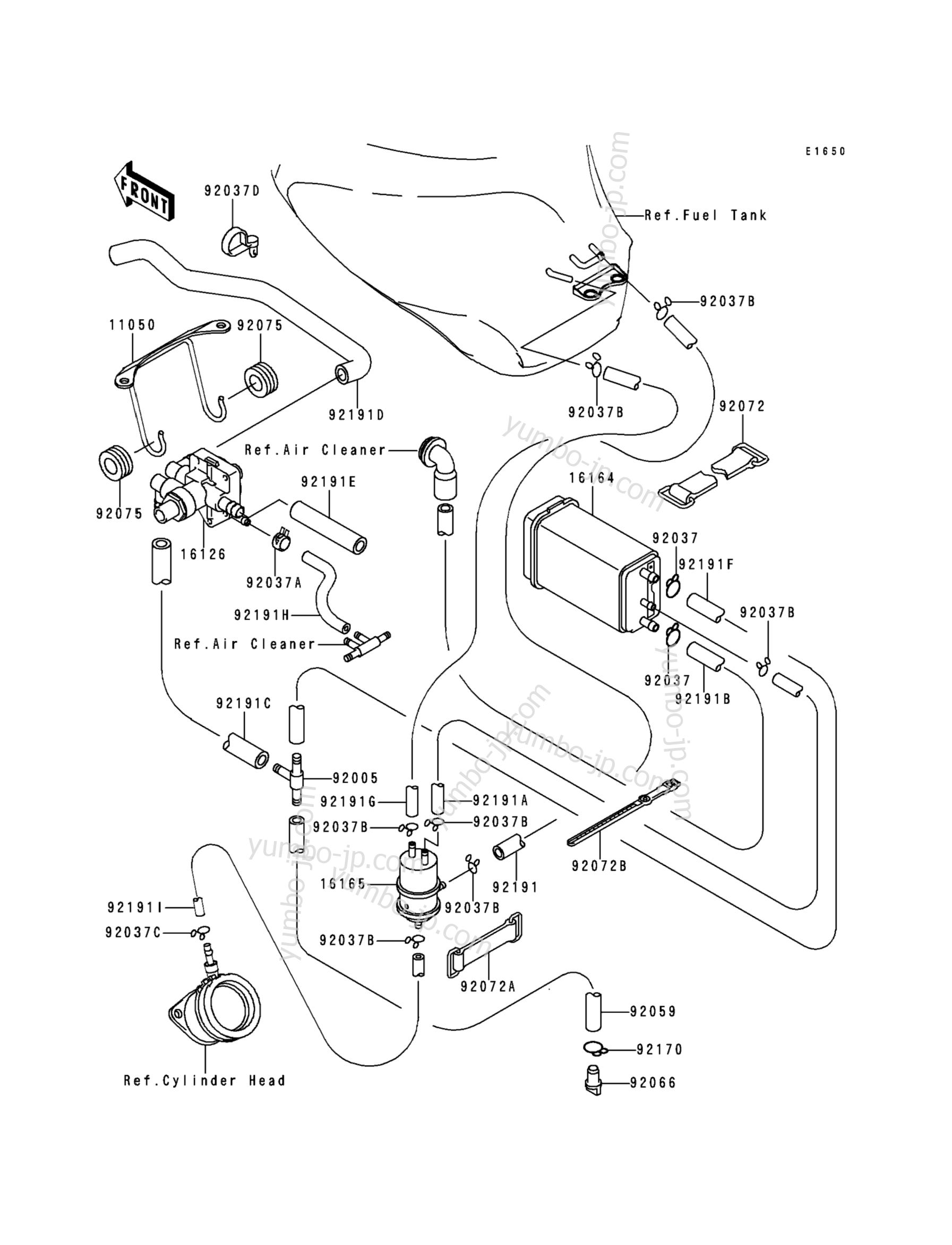 FUEL EVAPORATIVE SYSTEM для мотоциклов KAWASAKI NINJA ZX-6R (ZX600-G2) 1999 г.