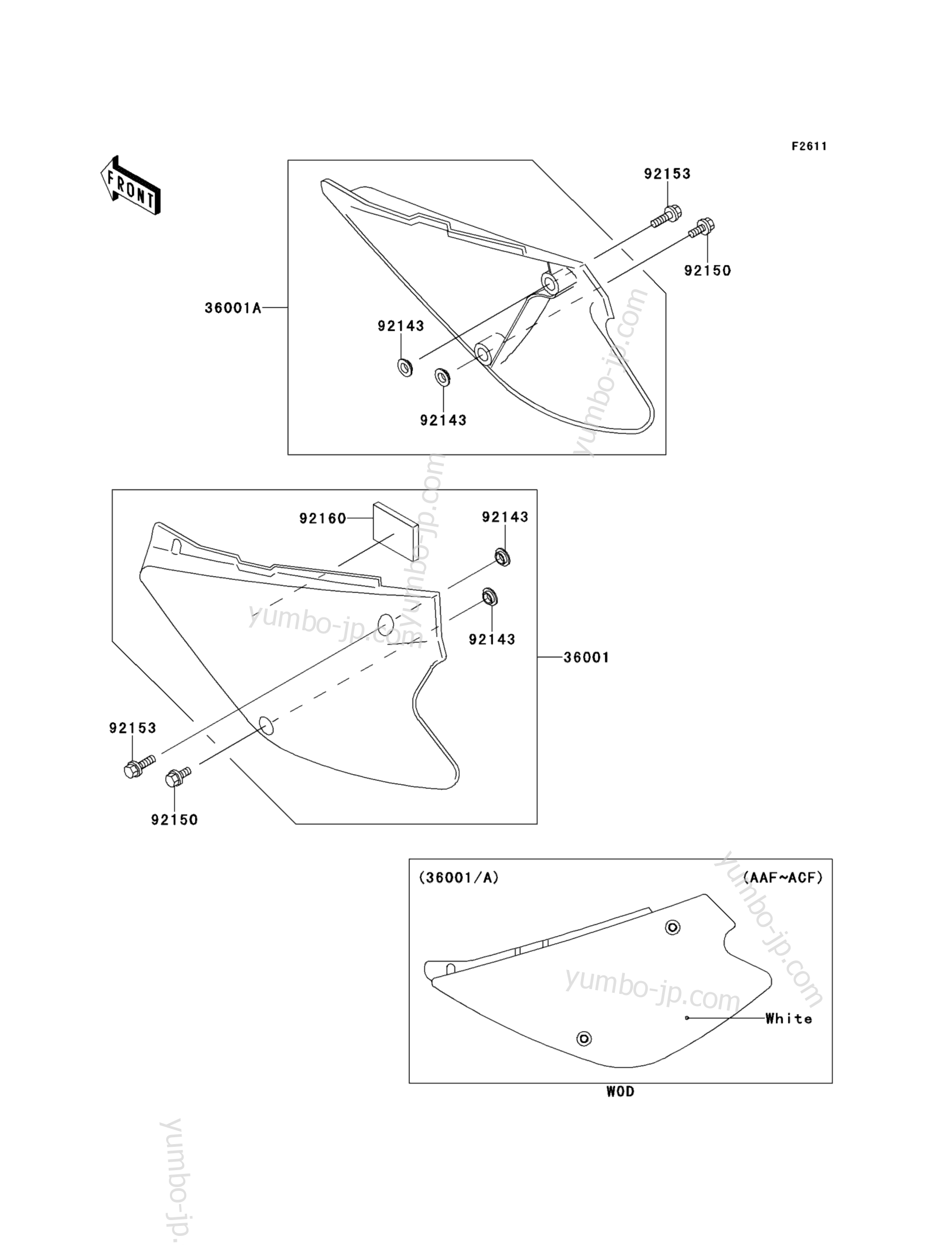 SIDE COVERS for motorcycles KAWASAKI KX85 (KX85ACF) 2012 year