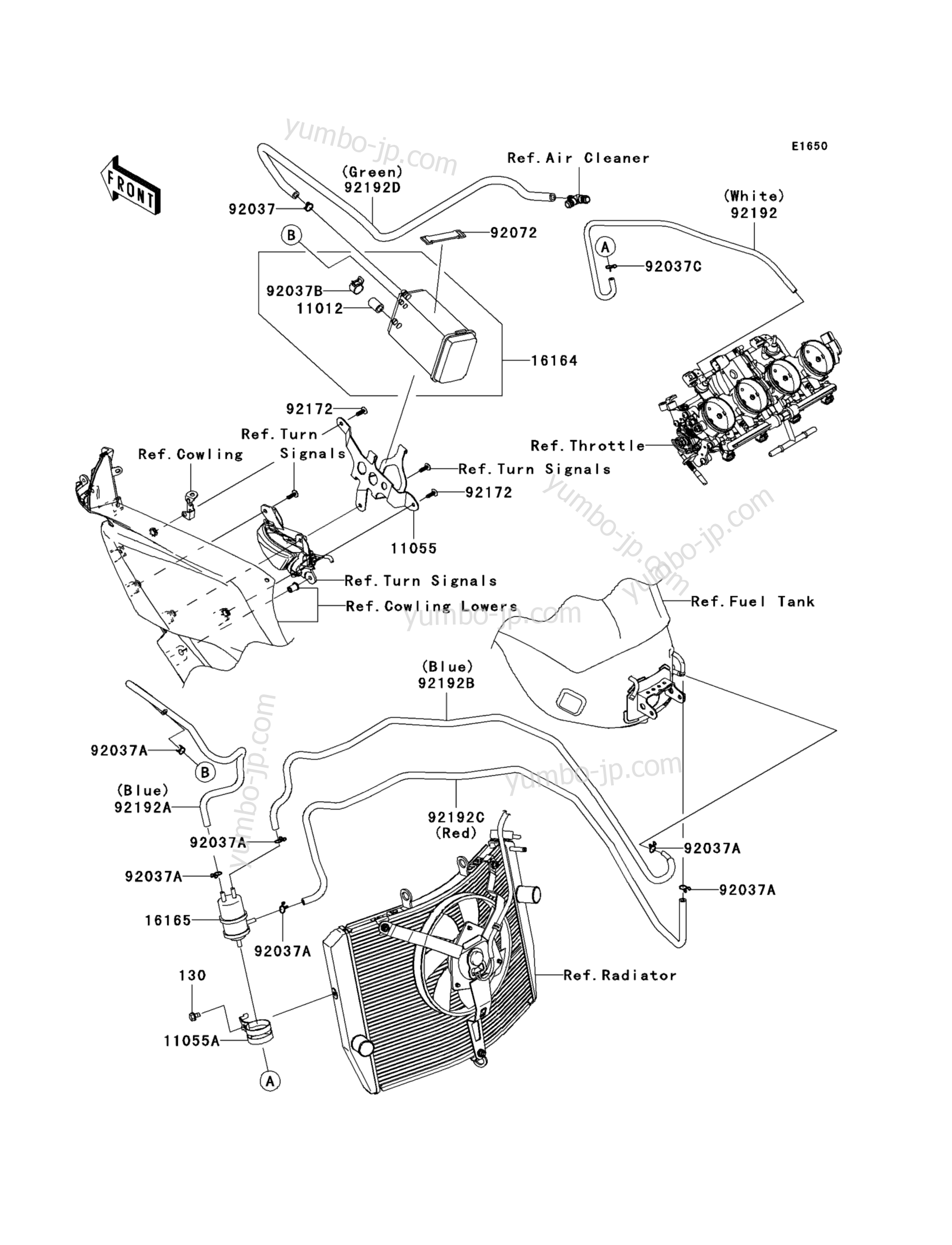 Fuel Evaporative System(CA) для мотоциклов KAWASAKI NINJA ZX-6R (ZX600RCF) 2012 г.