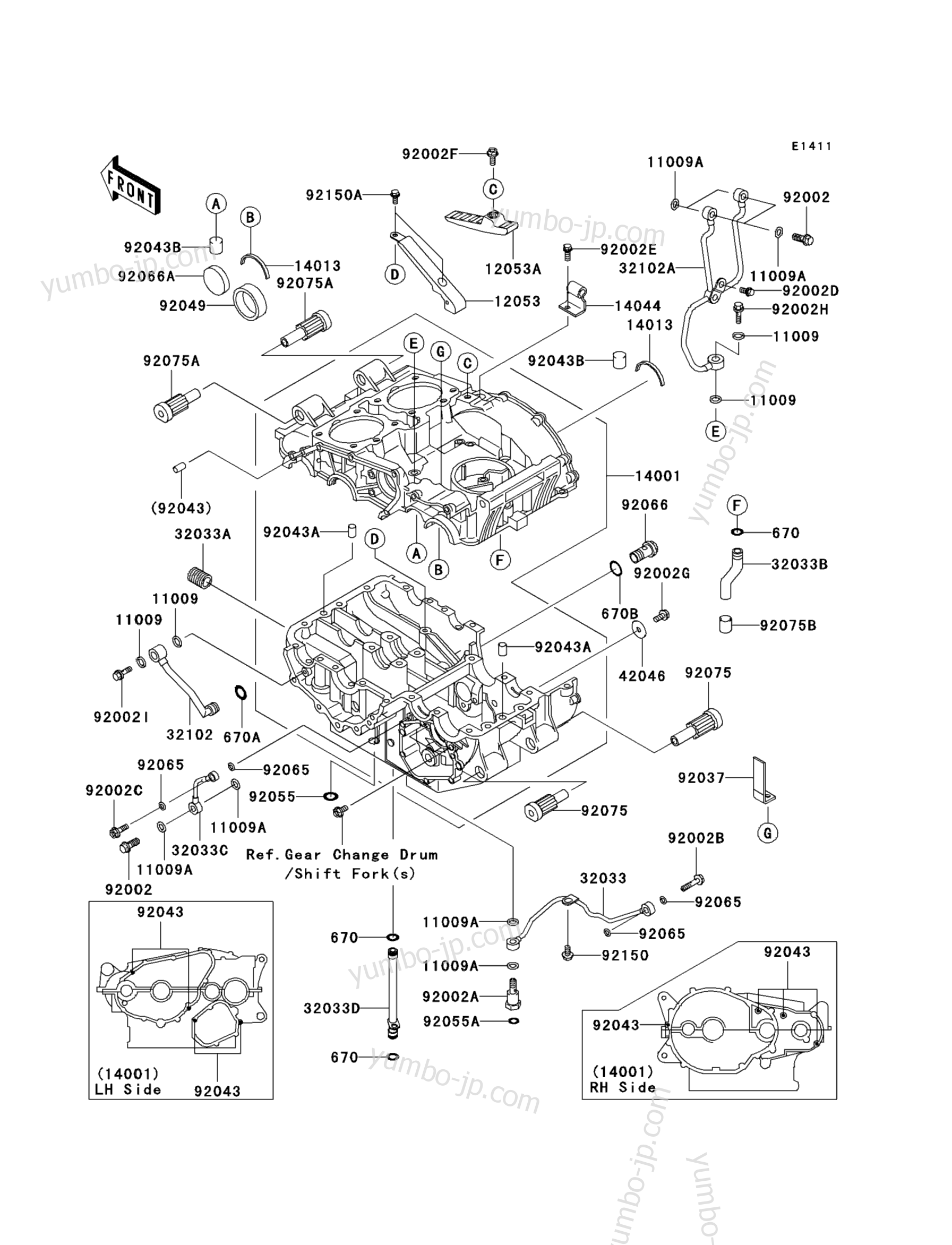 CRANKCASE for motorcycles KAWASAKI NINJA 500 (EX500-D11) 2004 year