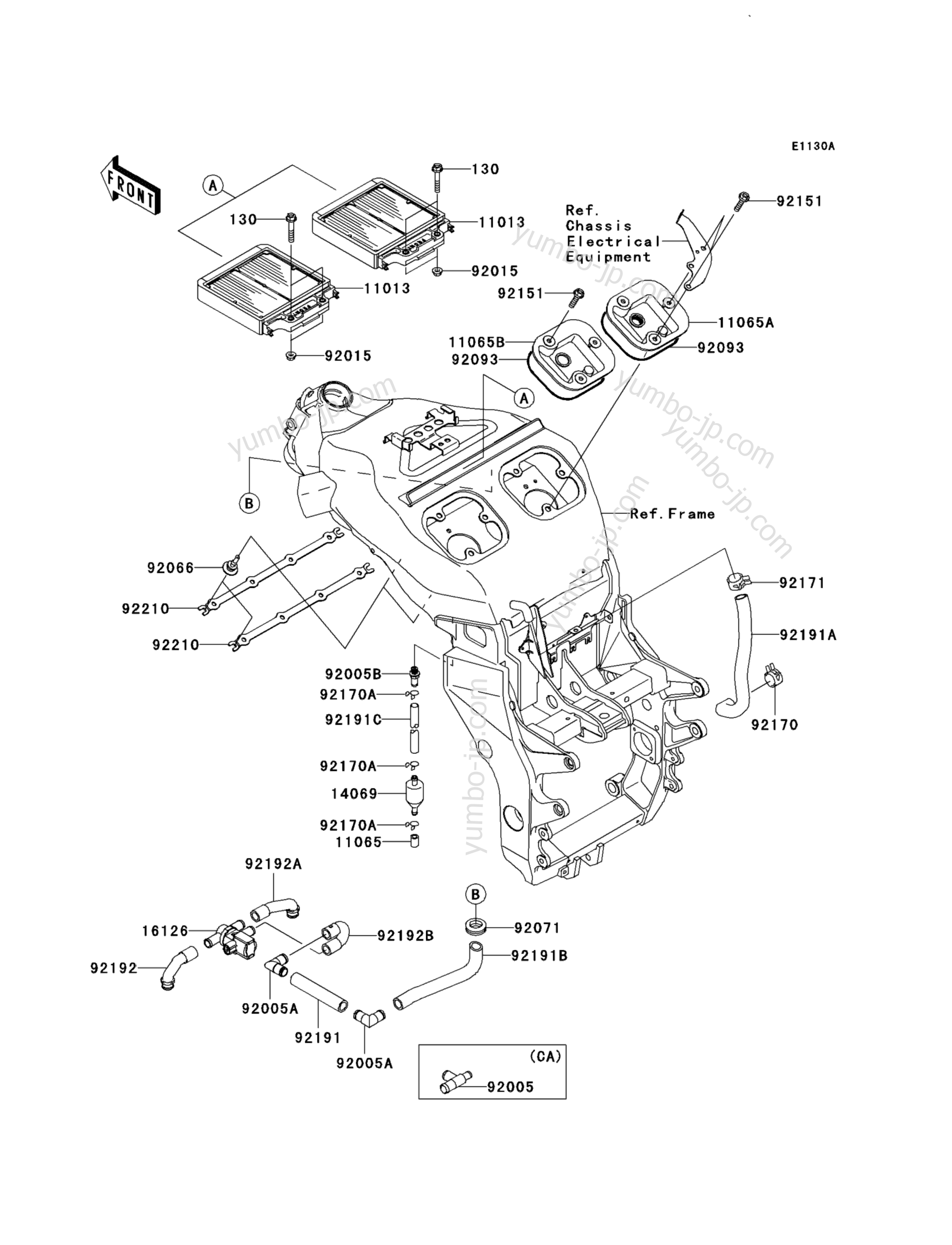 Air Cleaner(B3/B4) для мотоциклов KAWASAKI NINJA ZX-12R (ZX1200-B4) 2005 г.