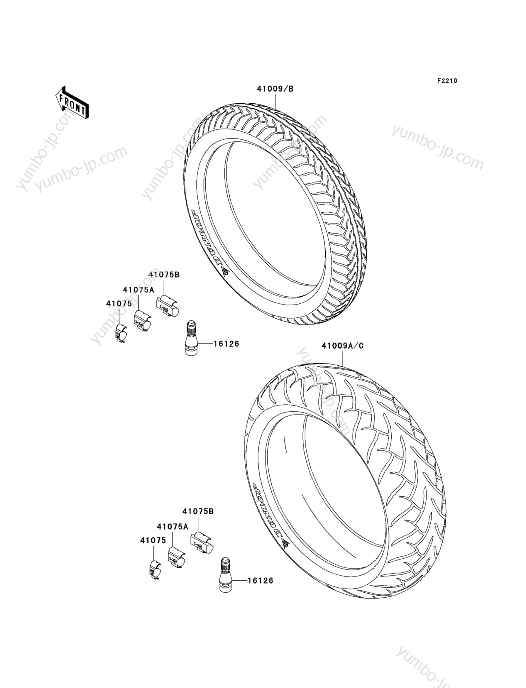 Tires for motorcycles KAWASAKI ZZR1200 (ZX1200-C3) 2004 year
