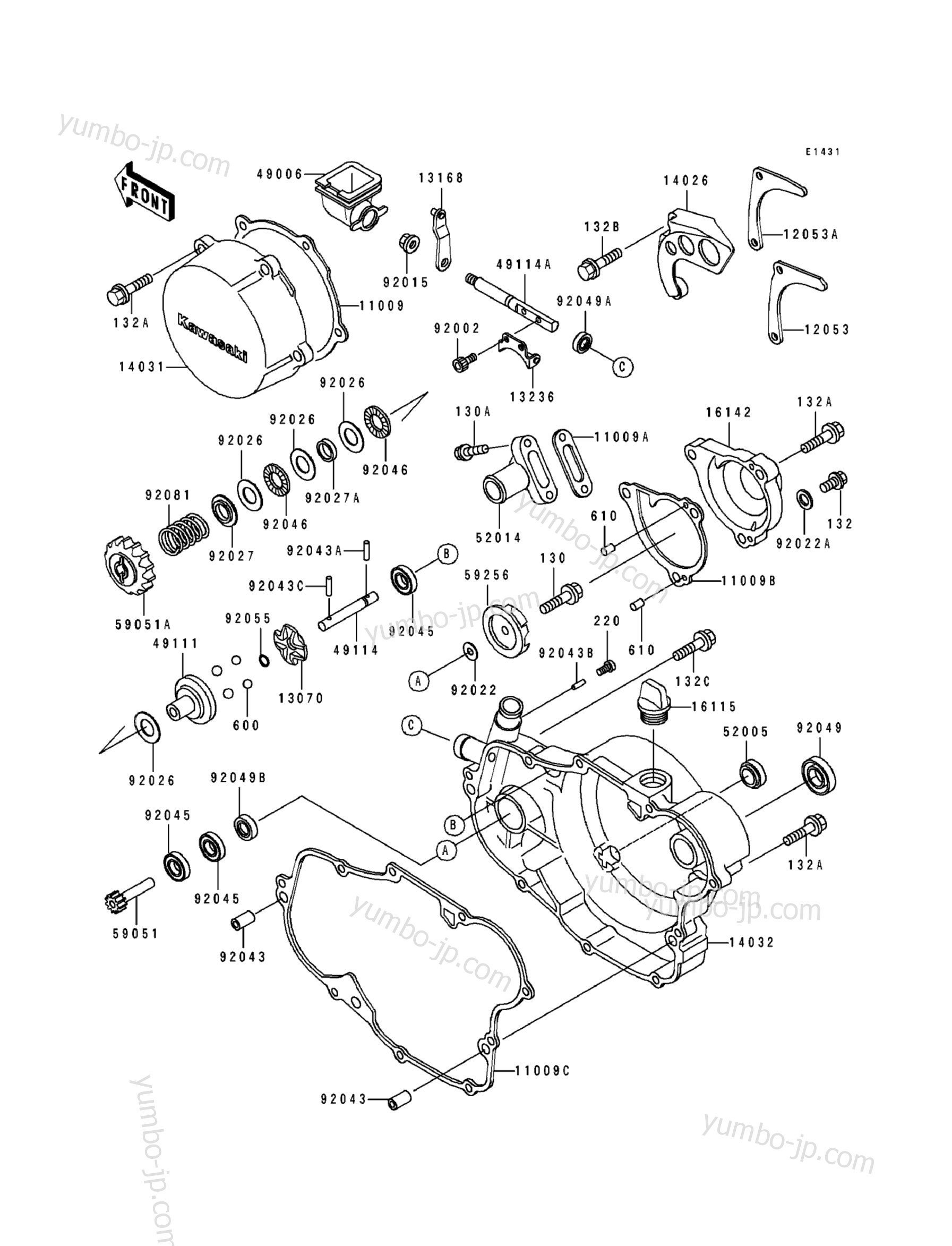 ENGINE COVER for motorcycles KAWASAKI KX500 (KX500-E1) 1989 year