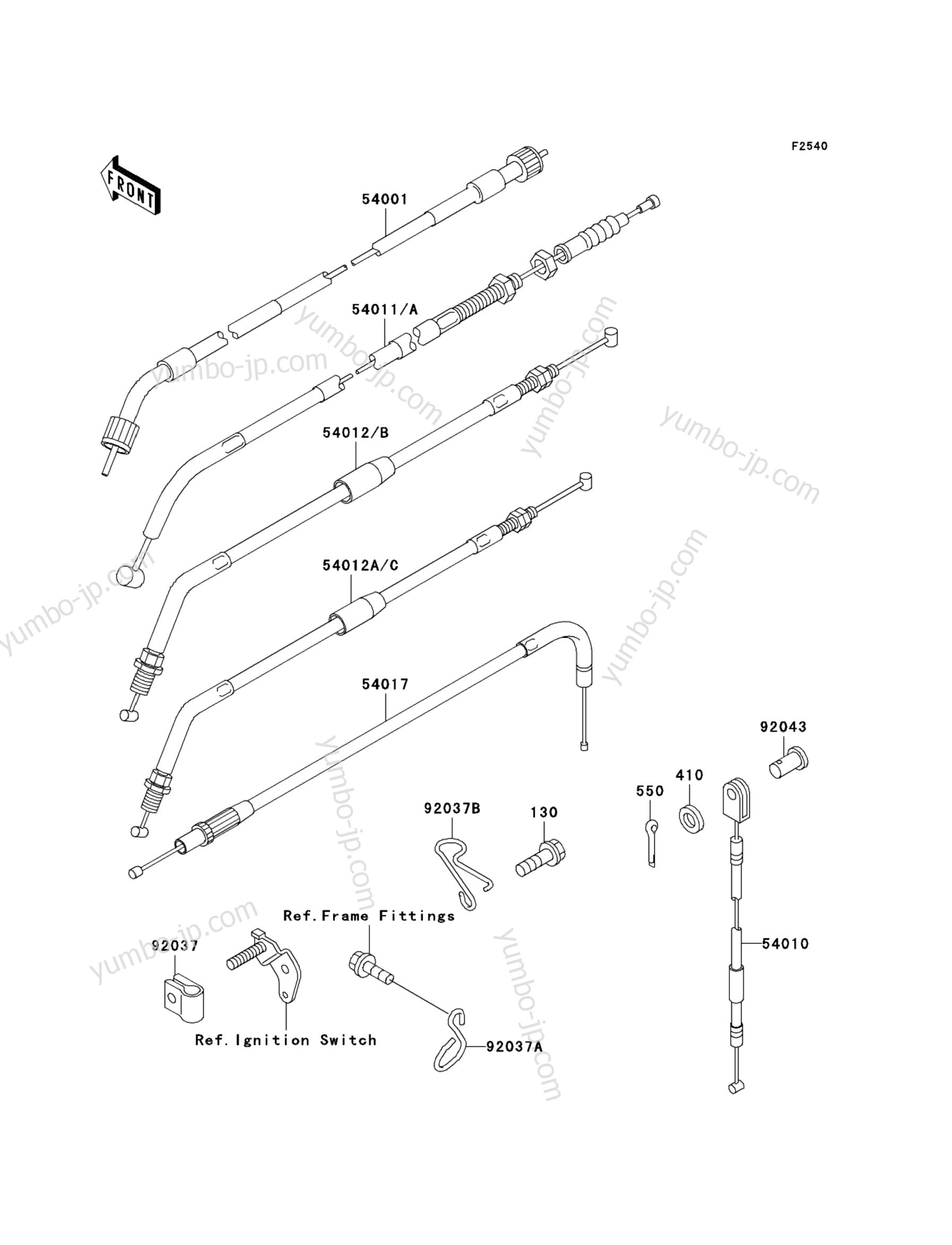 CABLES для мотоциклов KAWASAKI KL650-A16 2002 г.