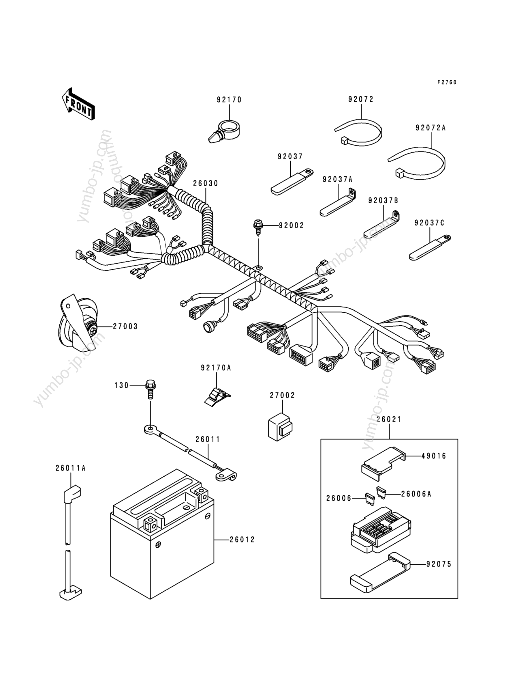 CHASSIS ELECTRICAL EQUIPMENT для мотоциклов KAWASAKI NINJA ZX-9R (ZX900-B4) 1997 г.