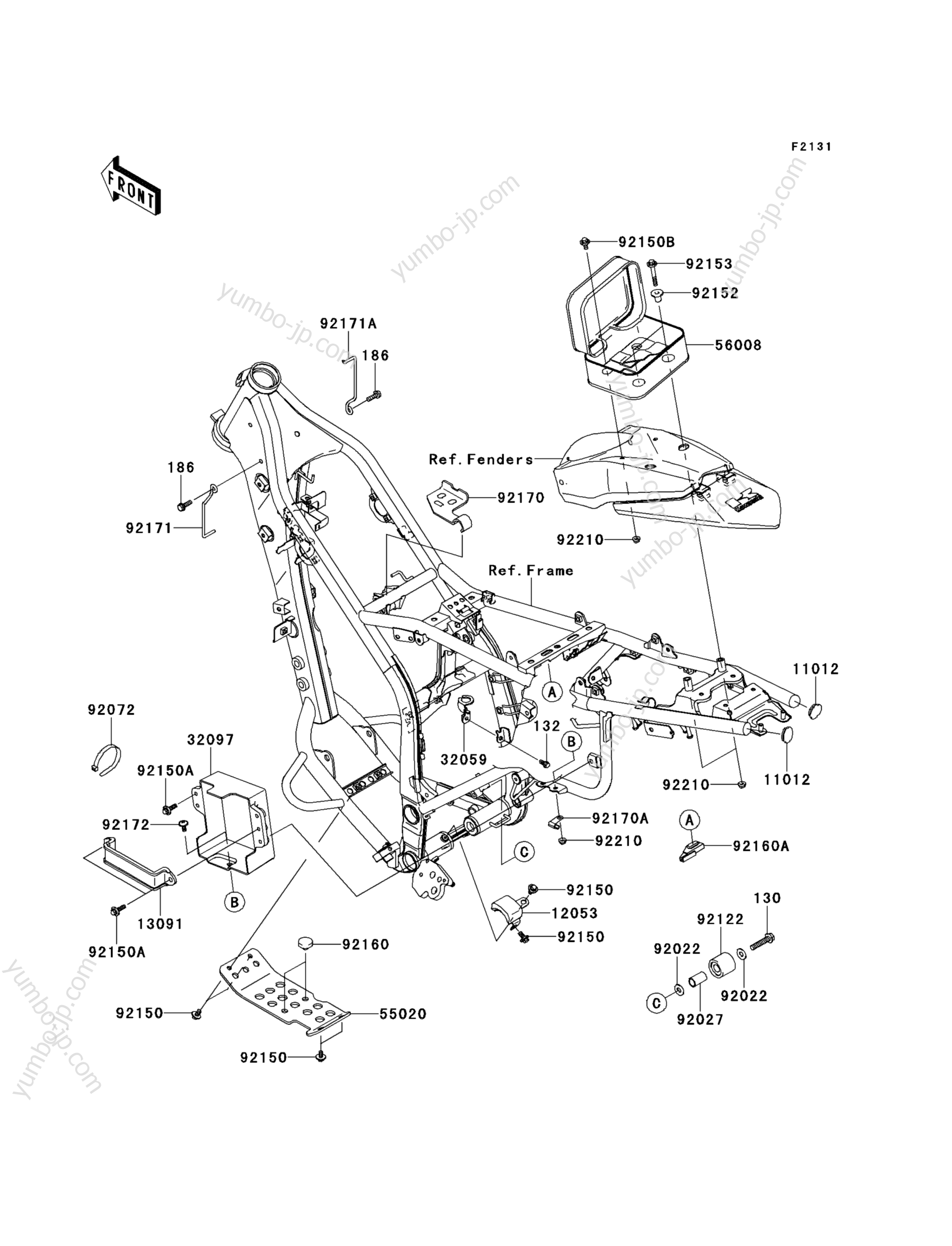 Frame Fittings for motorcycles KAWASAKI KLX250S (KLX250TEF) 2014 year