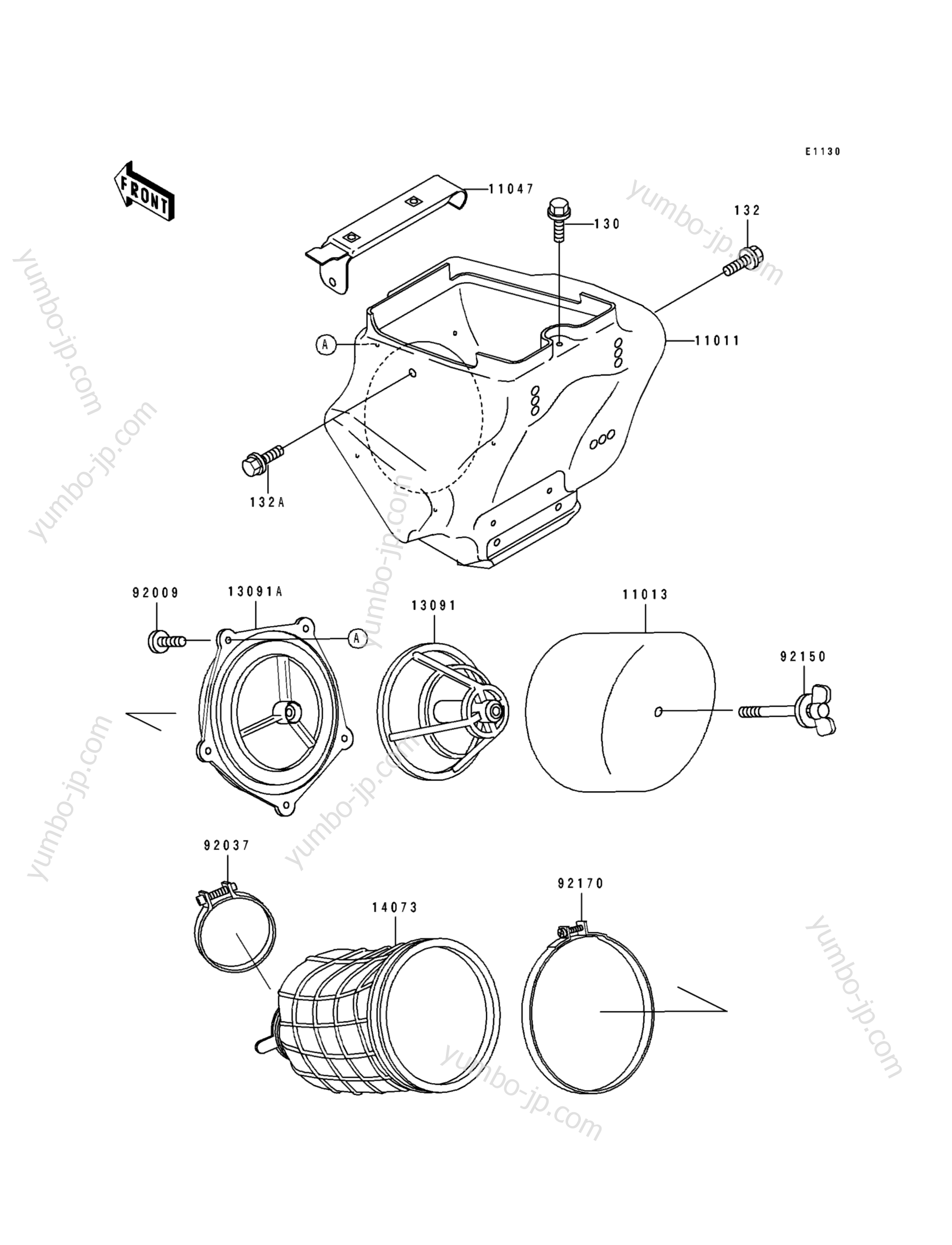 AIR FILTER для мотоциклов KAWASAKI KX80 (KX80-T1) 1991 г.