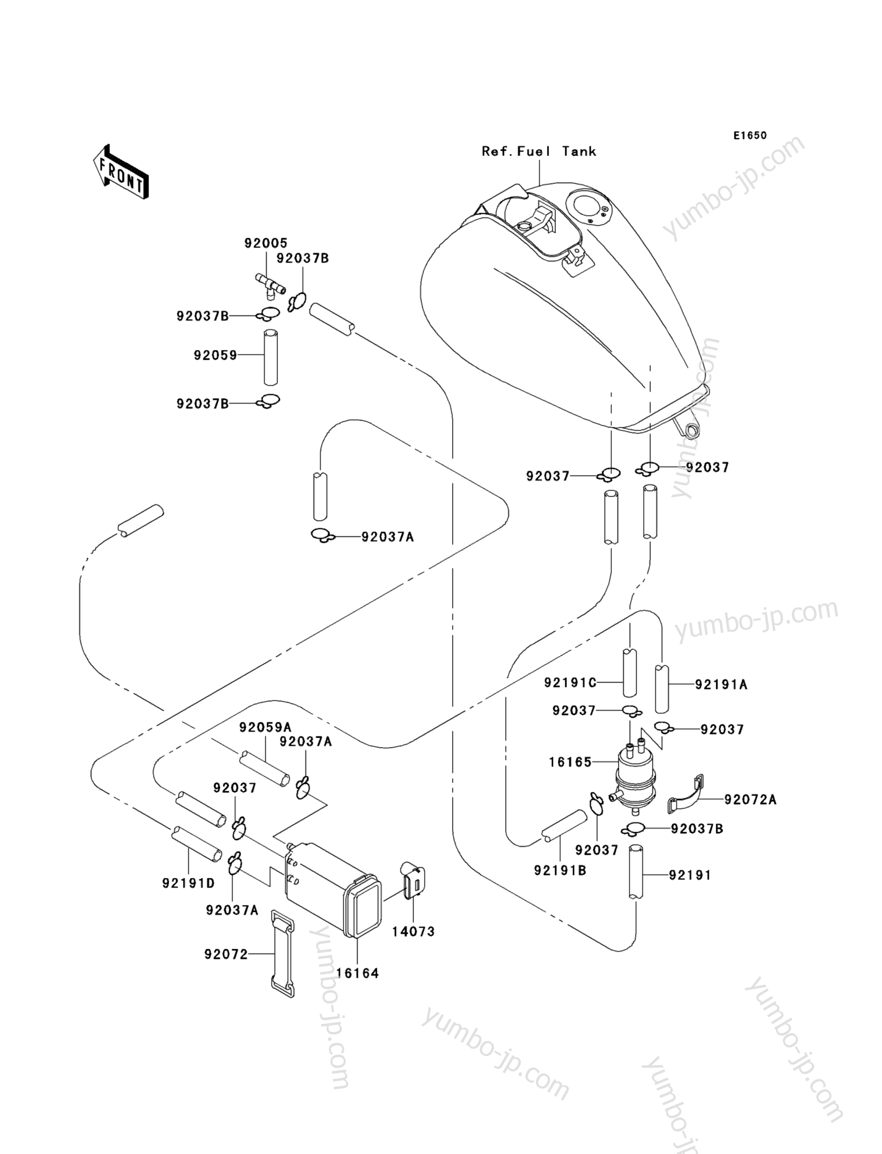 Fuel Evaporative System(CA) для мотоциклов KAWASAKI VULCAN 1500 CLASSIC (VN1500-E3) 2000 г.