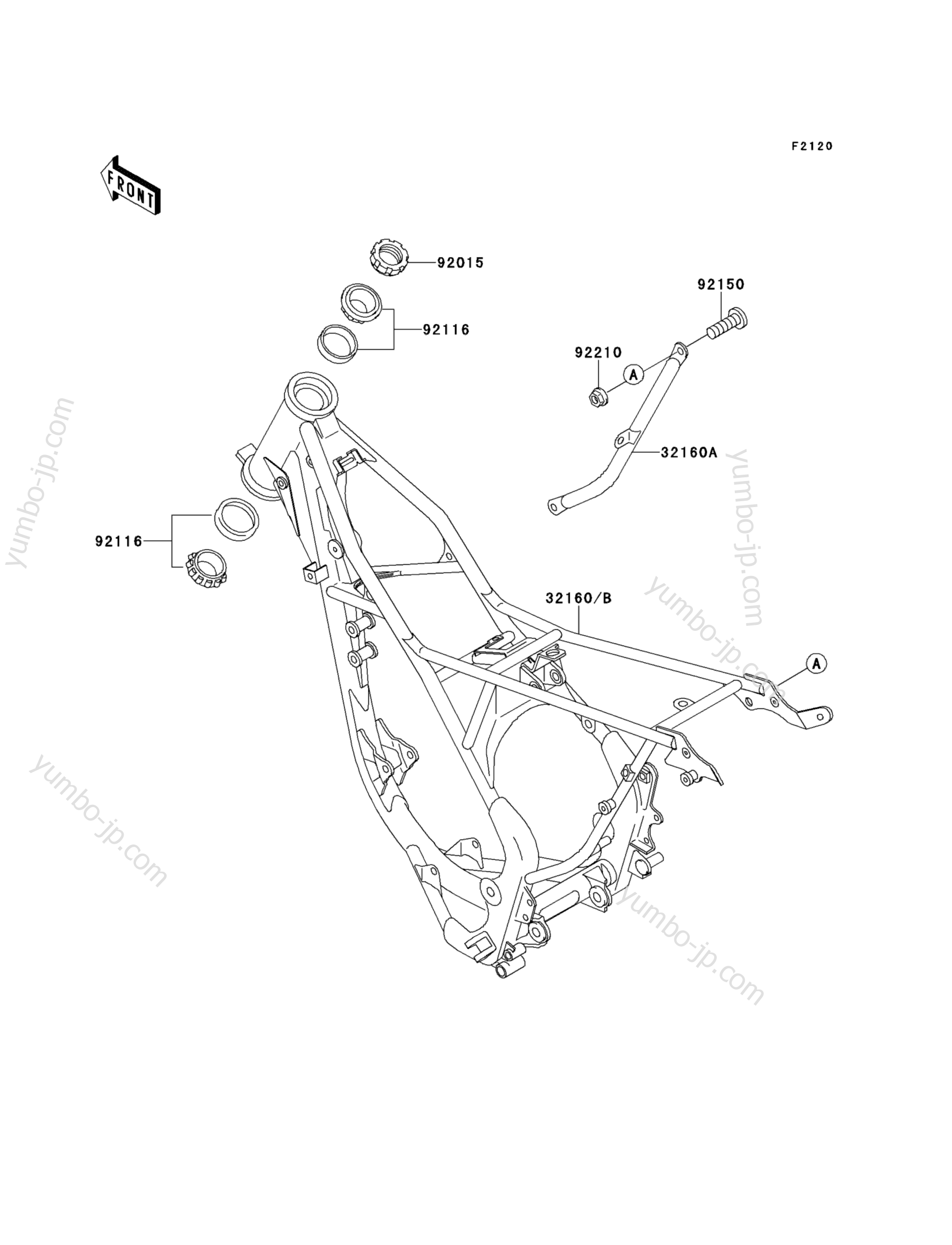 FRAME for motorcycles KAWASAKI KX100 (KX100-C3) 2000 year