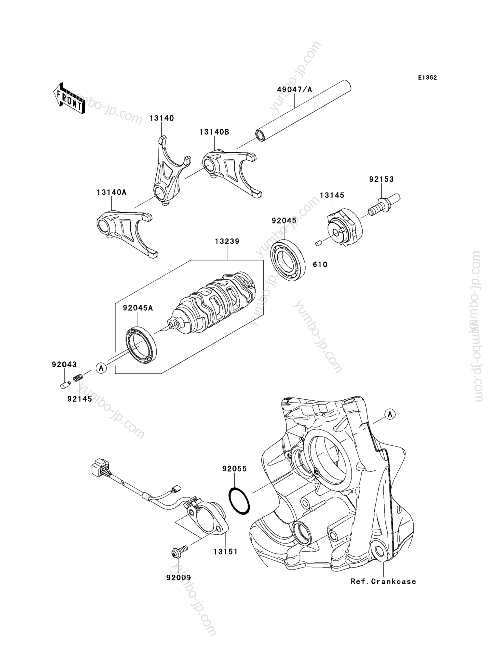 Gear Change Drum/Shift Fork(s) для мотоциклов KAWASAKI NINJA ZX-10R ABS (ZX1000KEF) 2014 г.