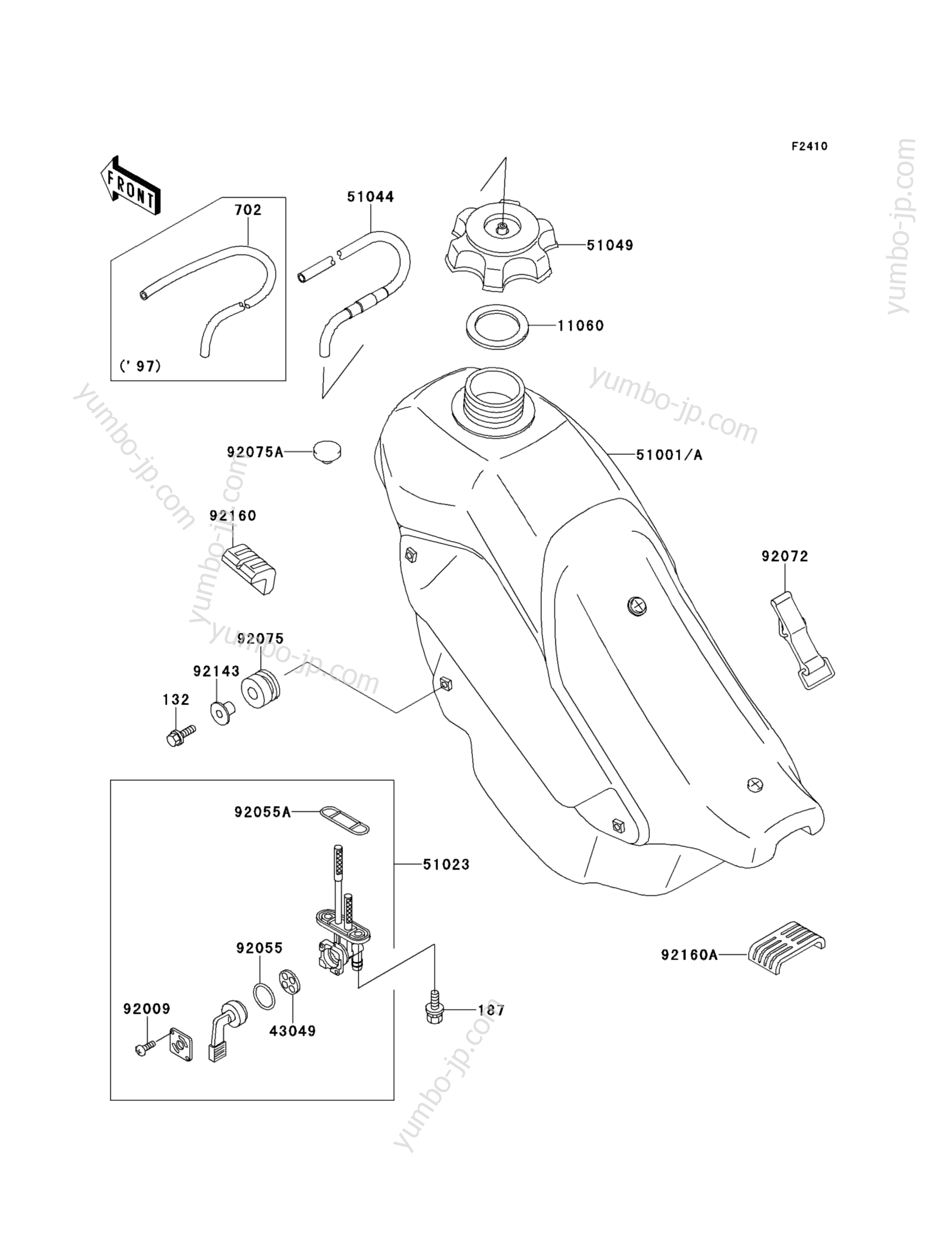 FUEL TANK for motorcycles KAWASAKI KDX200R (KDX220-A6) 1999 year