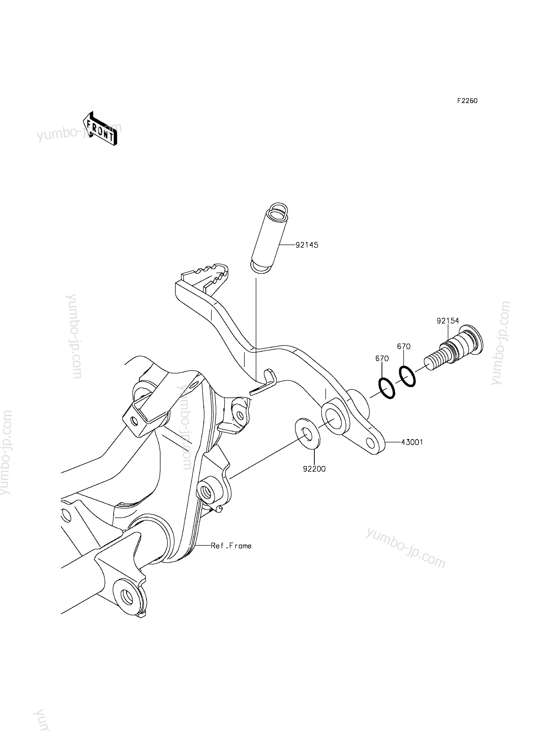 BRAKE PEDAL for motorcycles KAWASAKI KLX140L (KLX140BHF) 2017 year