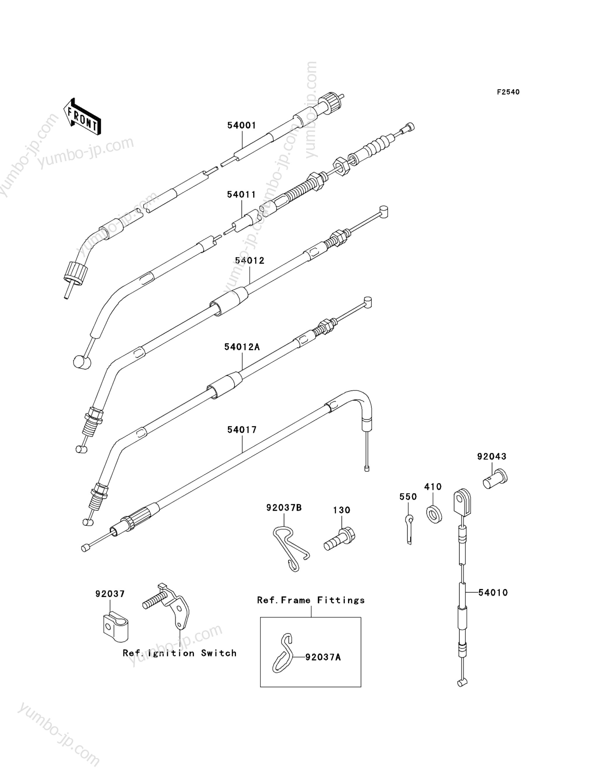 CABLES for motorcycles KAWASAKI KLR650 (KL650-A13) 1999 year