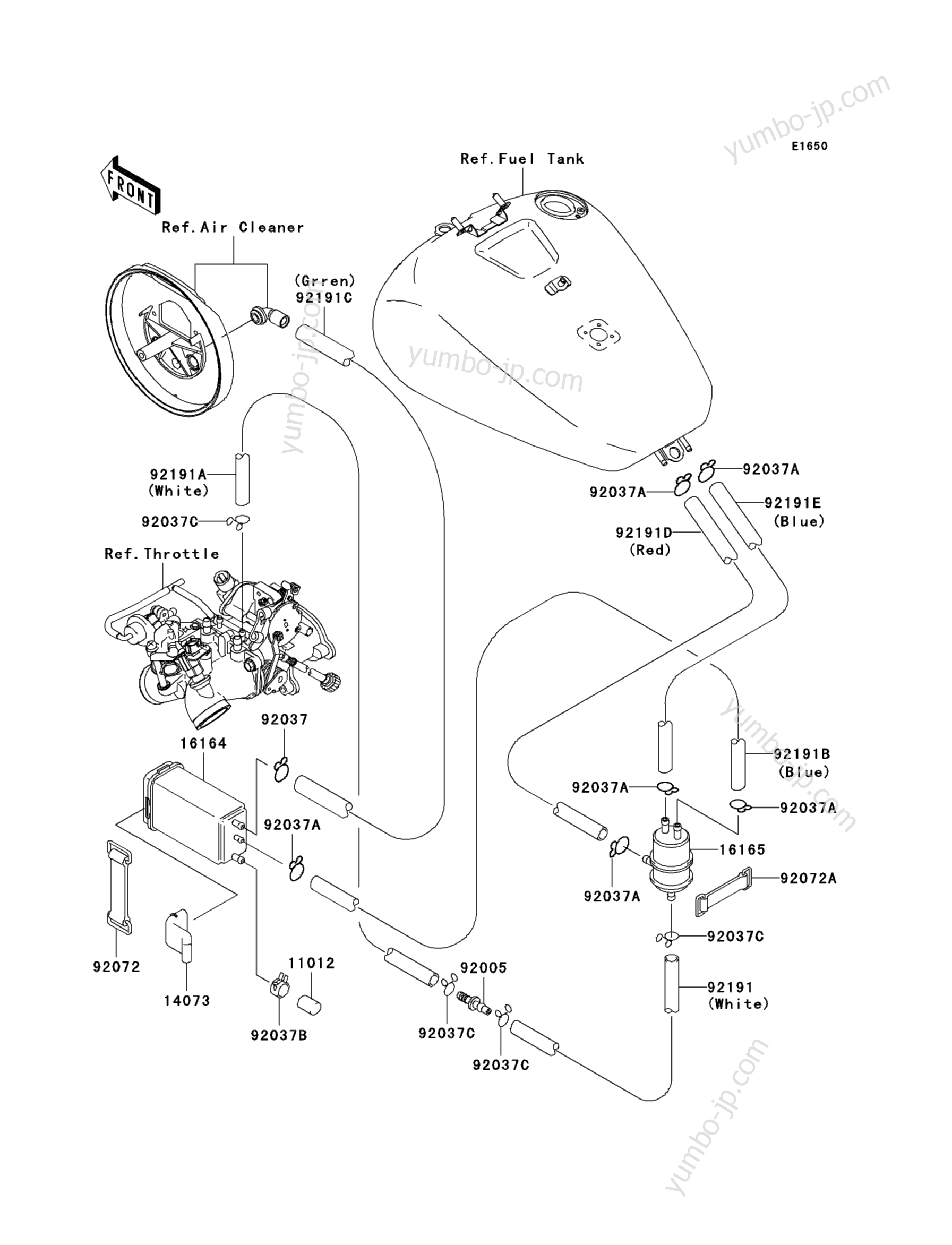 Fuel Evaporative System(CA) для мотоциклов KAWASAKI VULCAN 1500 CLASSIC (VN1500T6F) 2006 г.
