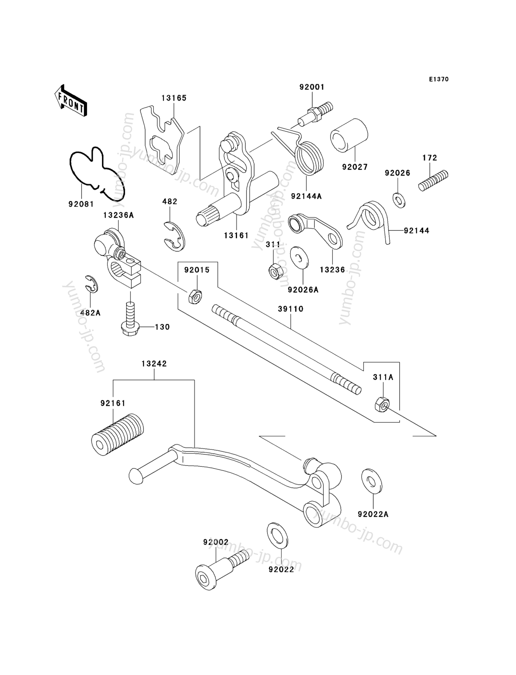 GEAR CHANGE MECHANISM для мотоциклов KAWASAKI NINJA 500 (EX500-D11) 2004 г.