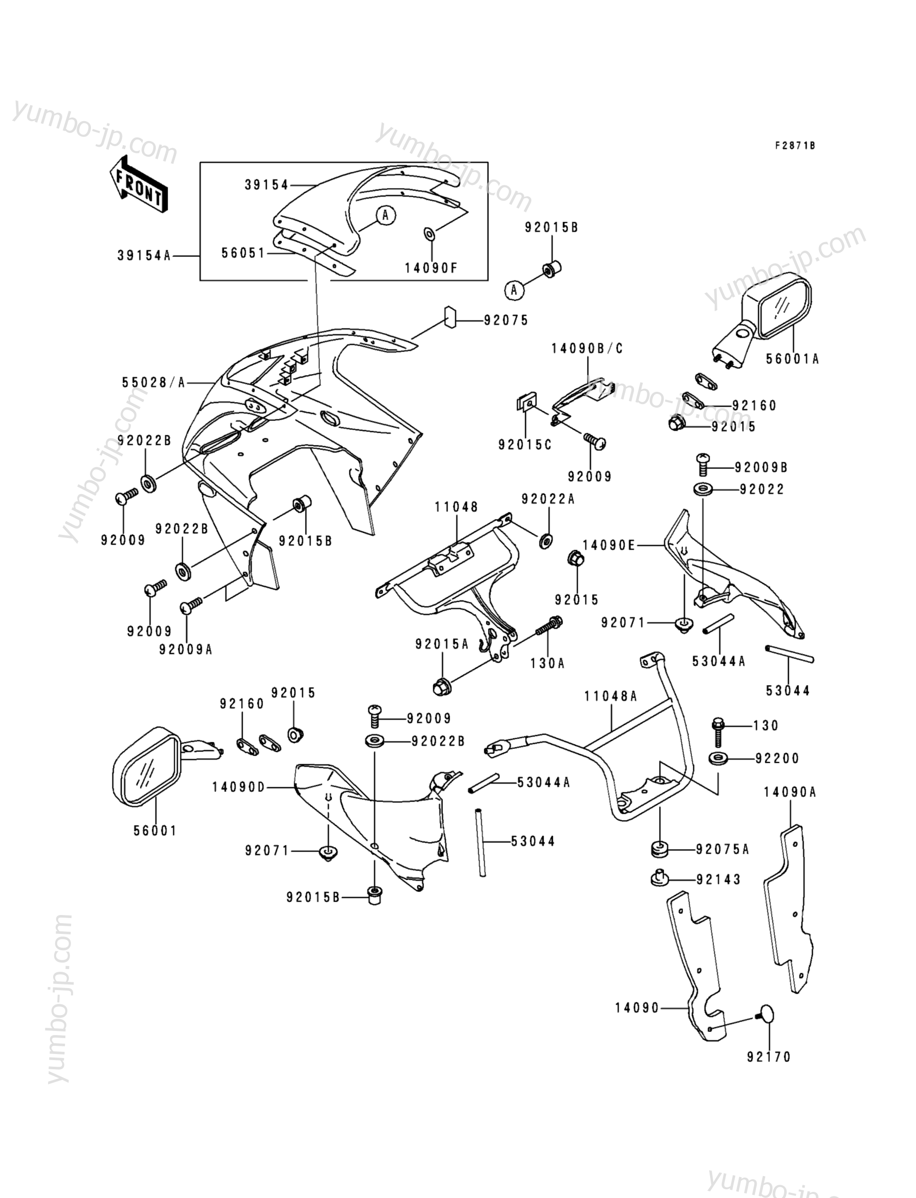 Cowling (ZX900-B3) для мотоциклов KAWASAKI NINJA ZX-9R (ZX900-B3) 1996 г.