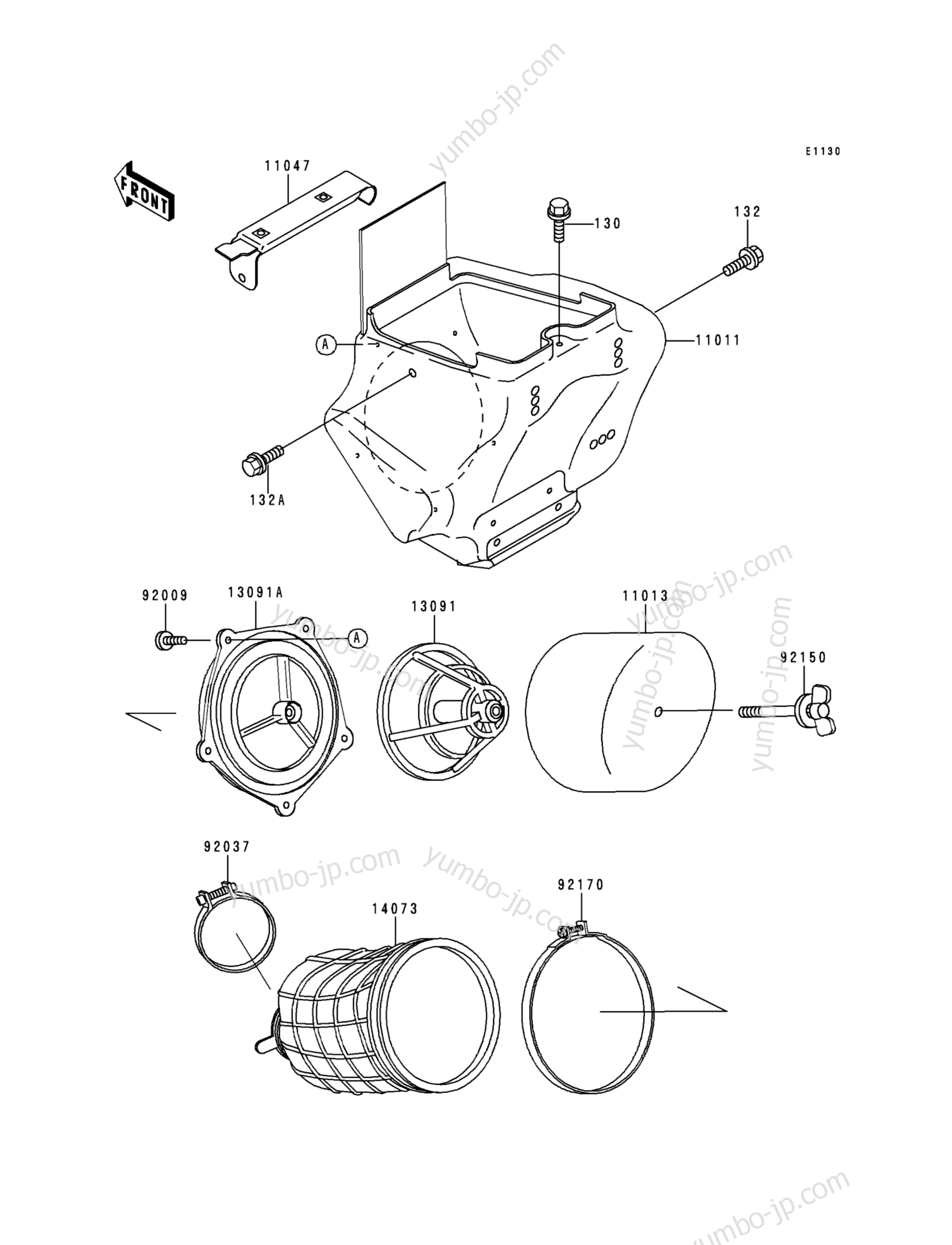 AIR CLEANER для мотоциклов KAWASAKI KX80 (KX80-R6) 1996 г.