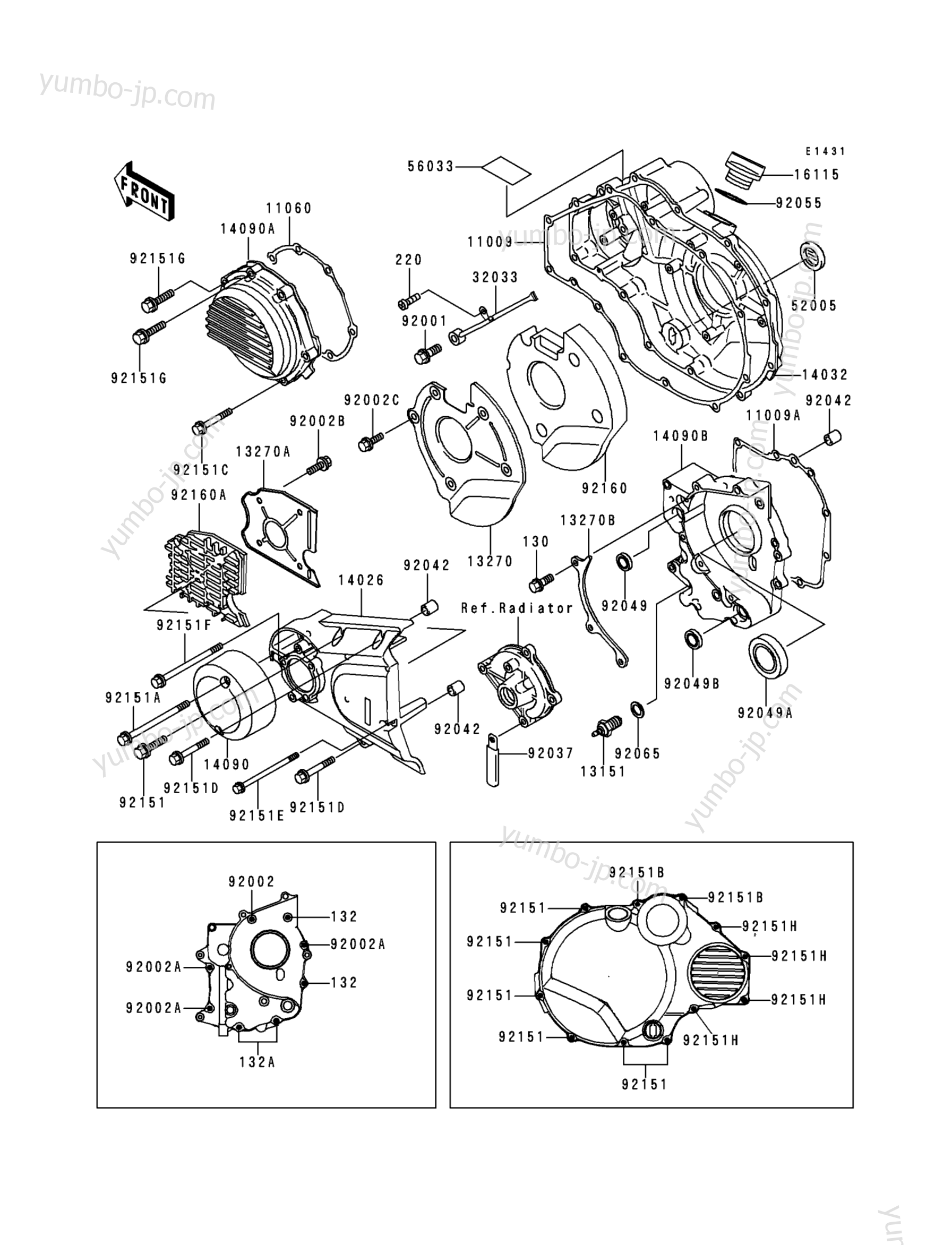 Engine Cover(s) для мотоциклов KAWASAKI ZRX1100 (ZR1100-C4) 2000 г.
