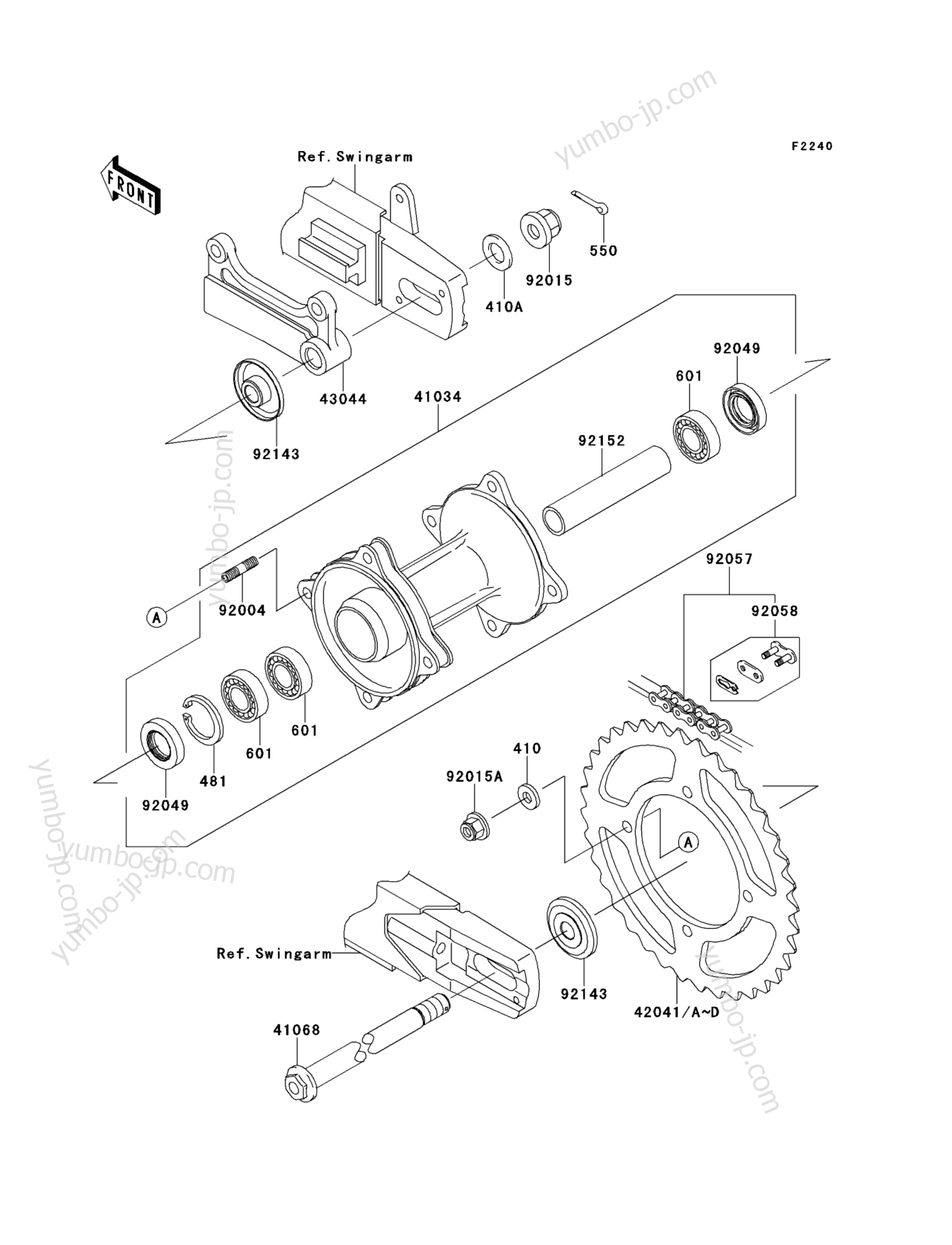 REAR HUB для мотоциклов KAWASAKI KX85 (KX85ADF) 2013 г.