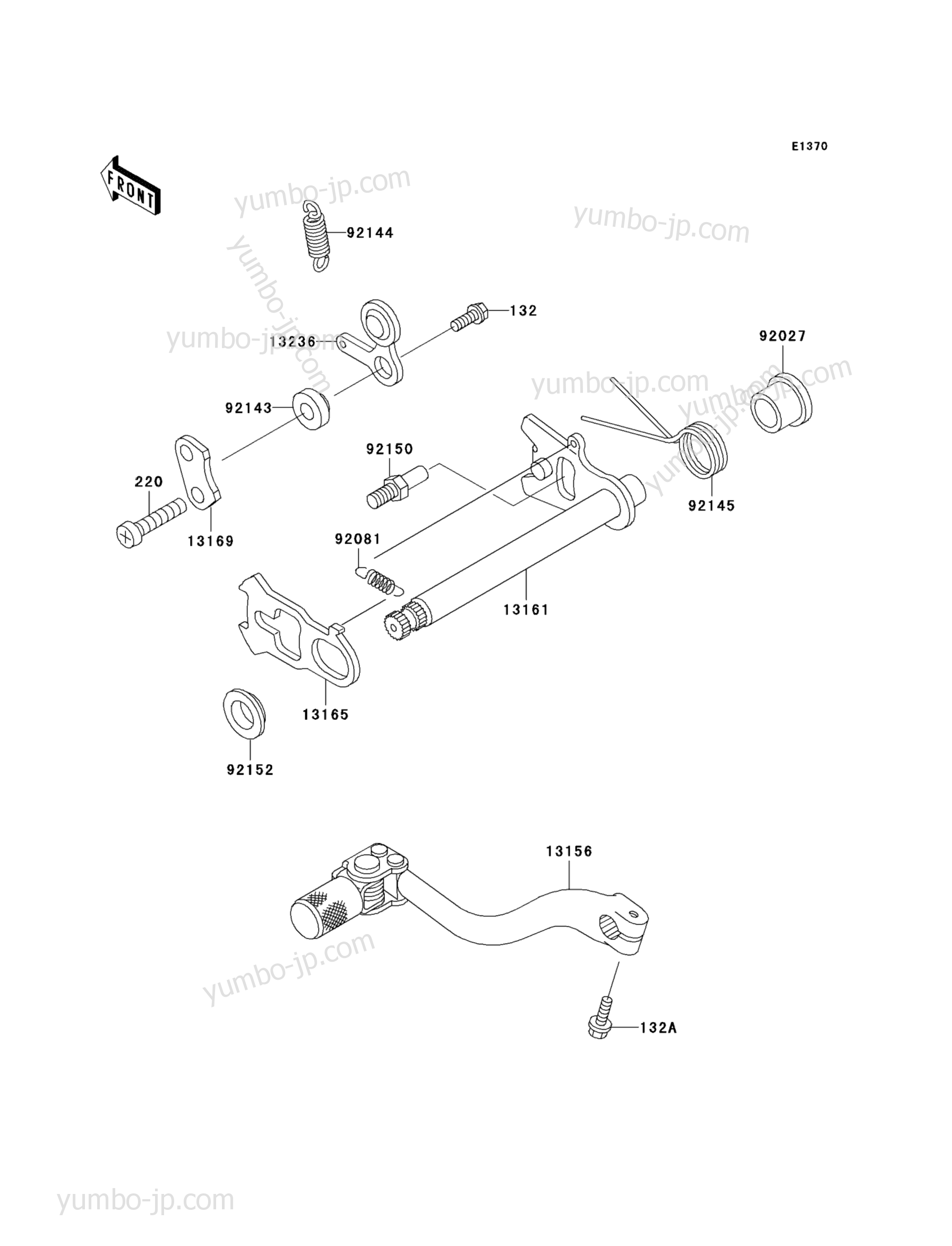 GEAR CHANGE MECHANISM for motorcycles KAWASAKI KX500 (KX500-E15) 2003 year