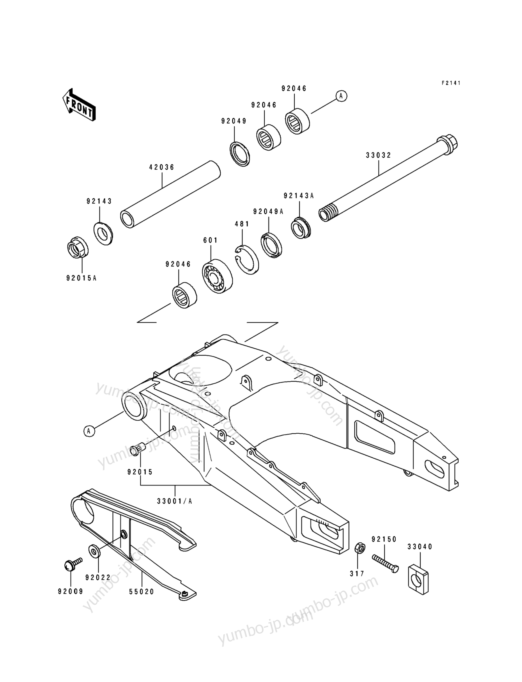 SWINGARM для мотоциклов KAWASAKI NINJA ZX-7 (ZX750-L1) 1993 г.