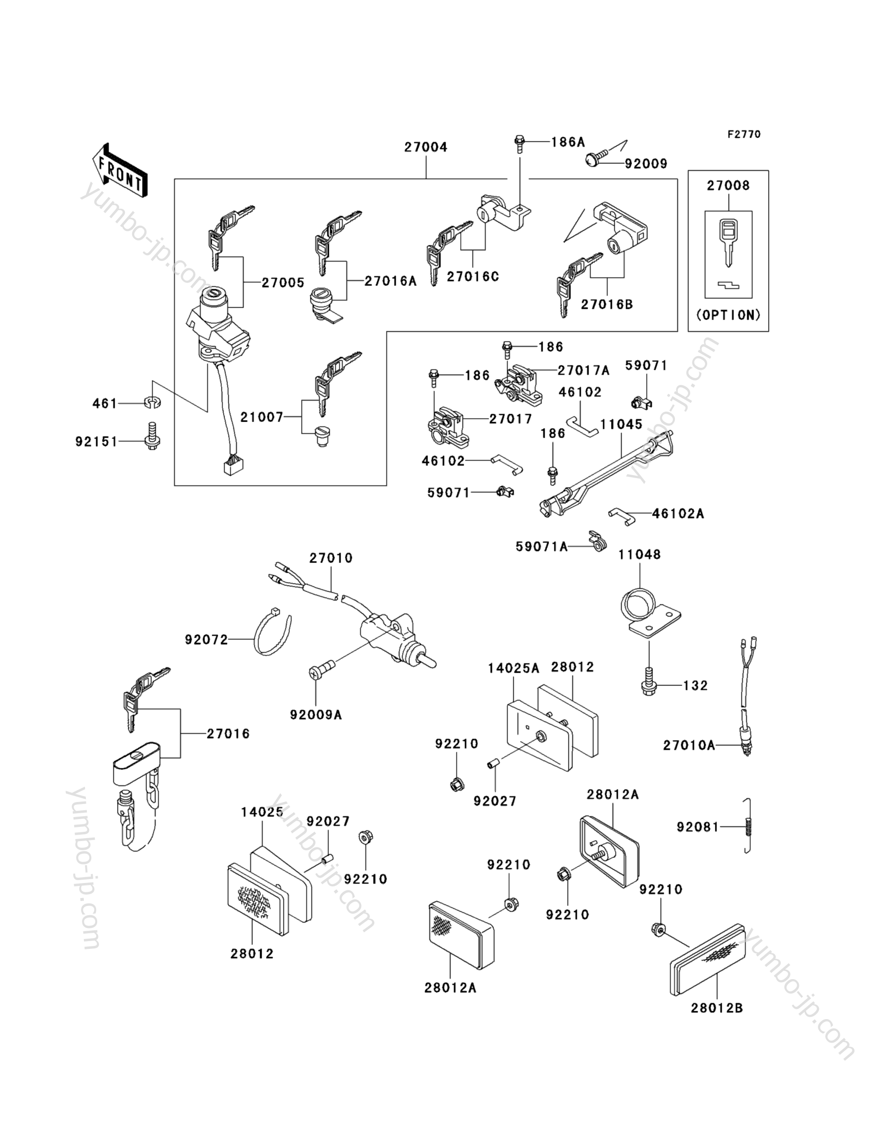 Ignition Switch/Locks/Reflectors для мотоциклов KAWASAKI CONCOURS (ZG1000-A20) 2005 г.