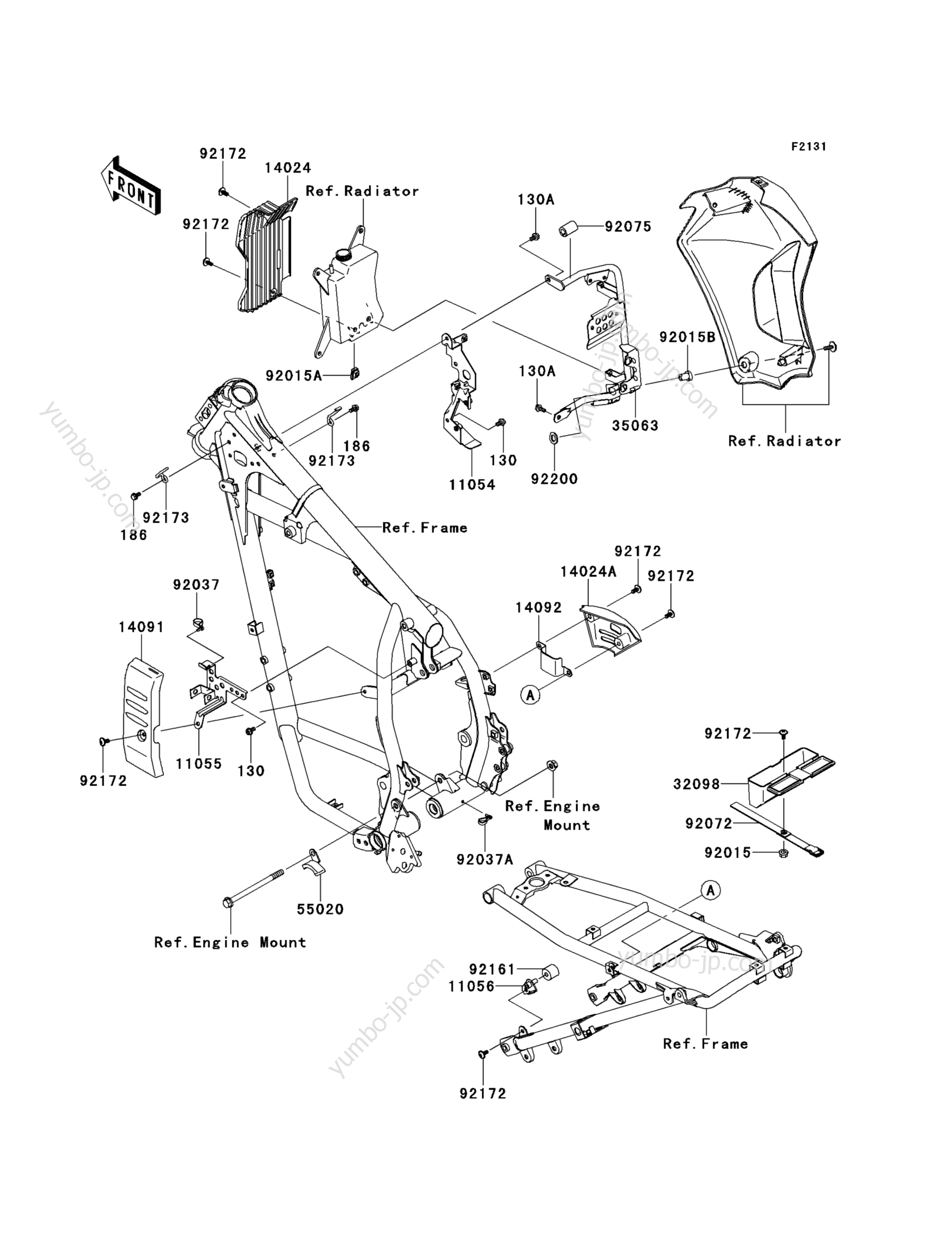 Frame Fittings for motorcycles KAWASAKI KLR650 (KL650EES) 2014 year