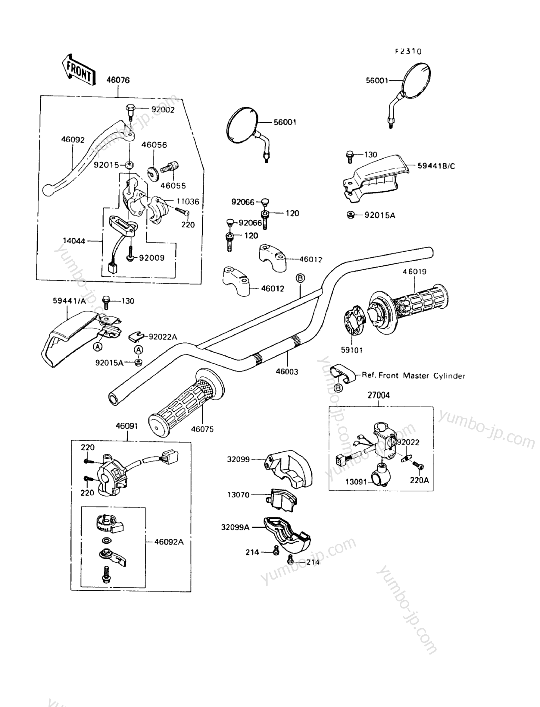 HANDLEBAR for motorcycles KAWASAKI KLR650 (KL650-A9) 1995 year