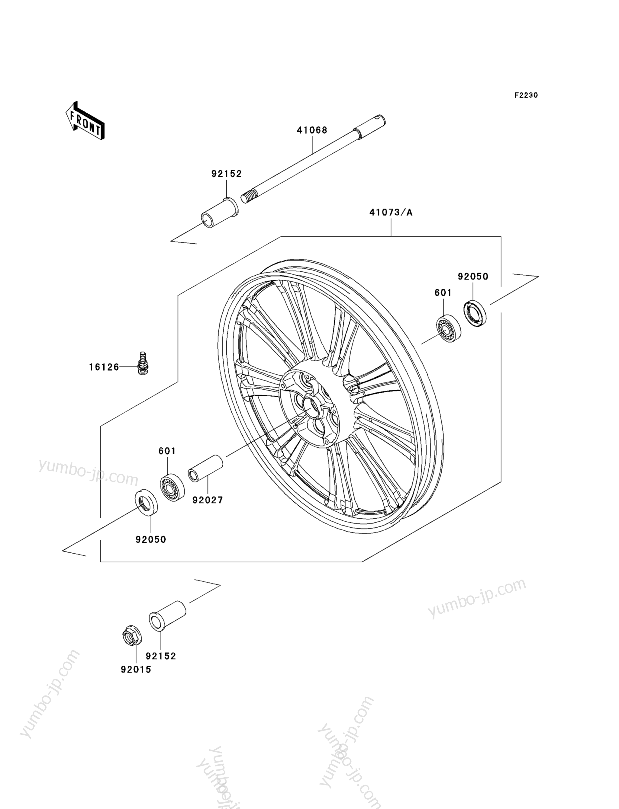 FRONT WHEEL for motorcycles KAWASAKI VULCAN 900 CUSTOM (VN900C7F) 2007 year