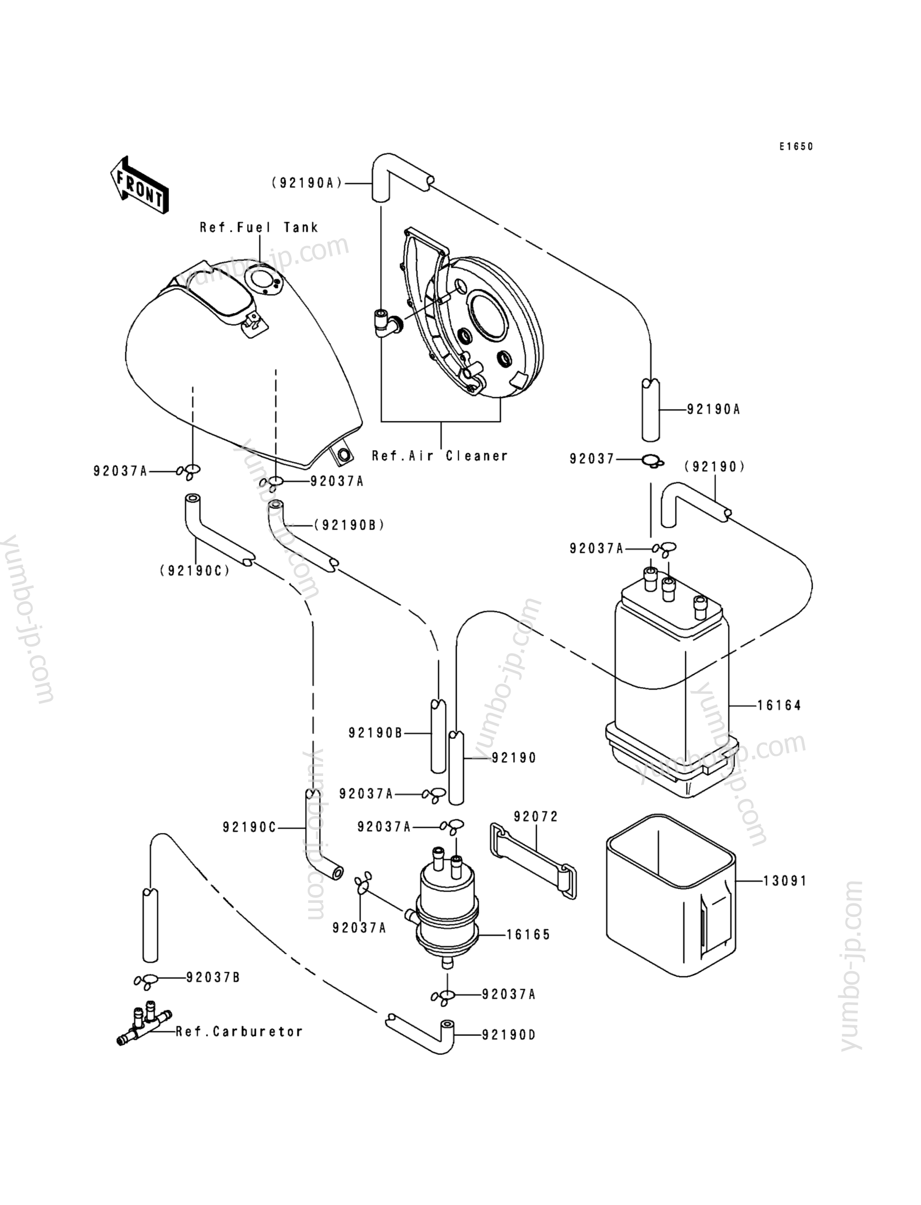 FUEL EVAPORATIVE SYSTEM for motorcycles KAWASAKI VULCAN 800 (VN800-A4) 1998 year