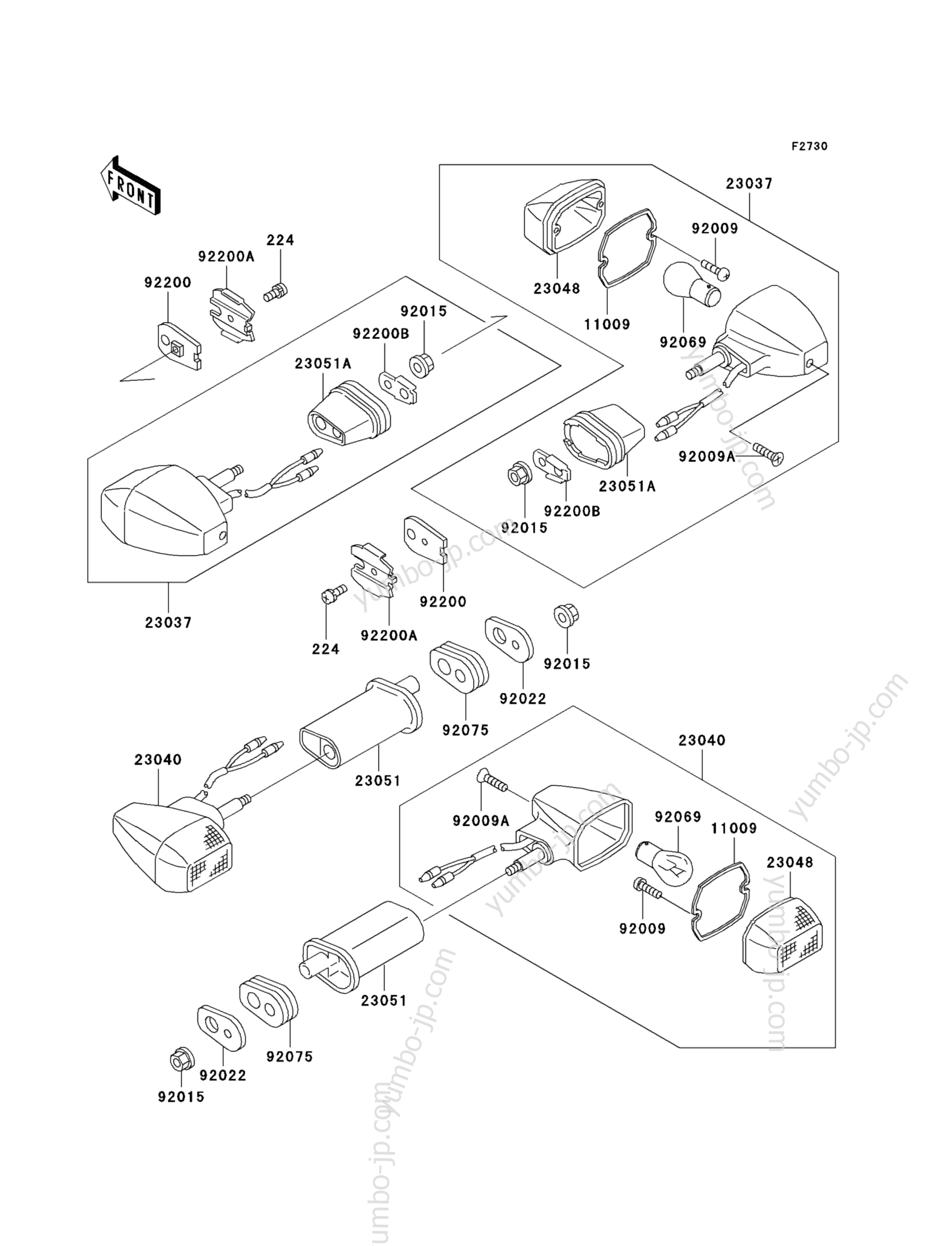 TURN SIGNALS для мотоциклов KAWASAKI NINJA ZX-7R (ZX750-P2) 1997 г.