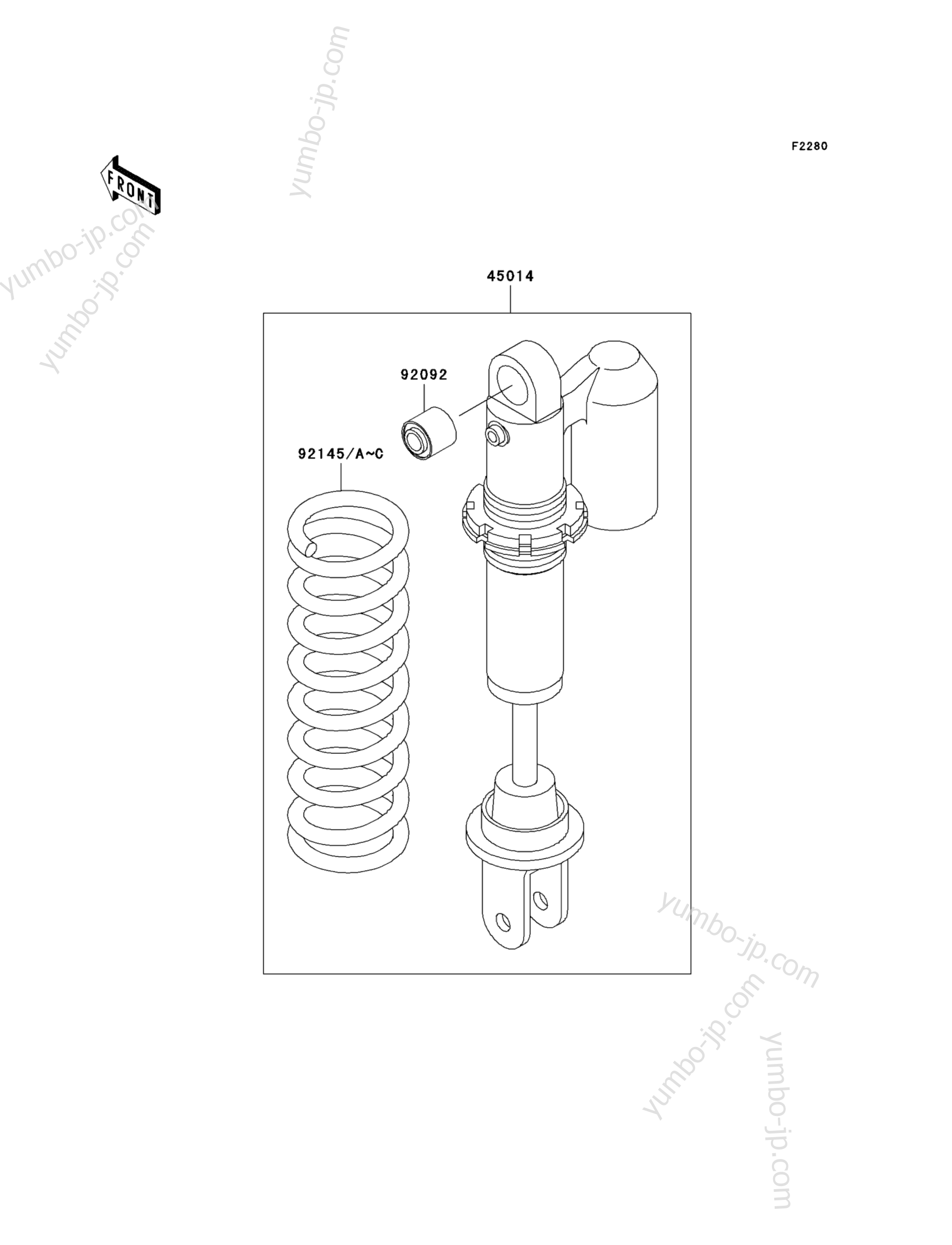 Shock Absorber(s) для мотоциклов KAWASAKI KX65 (KX65-A6) 2005 г.