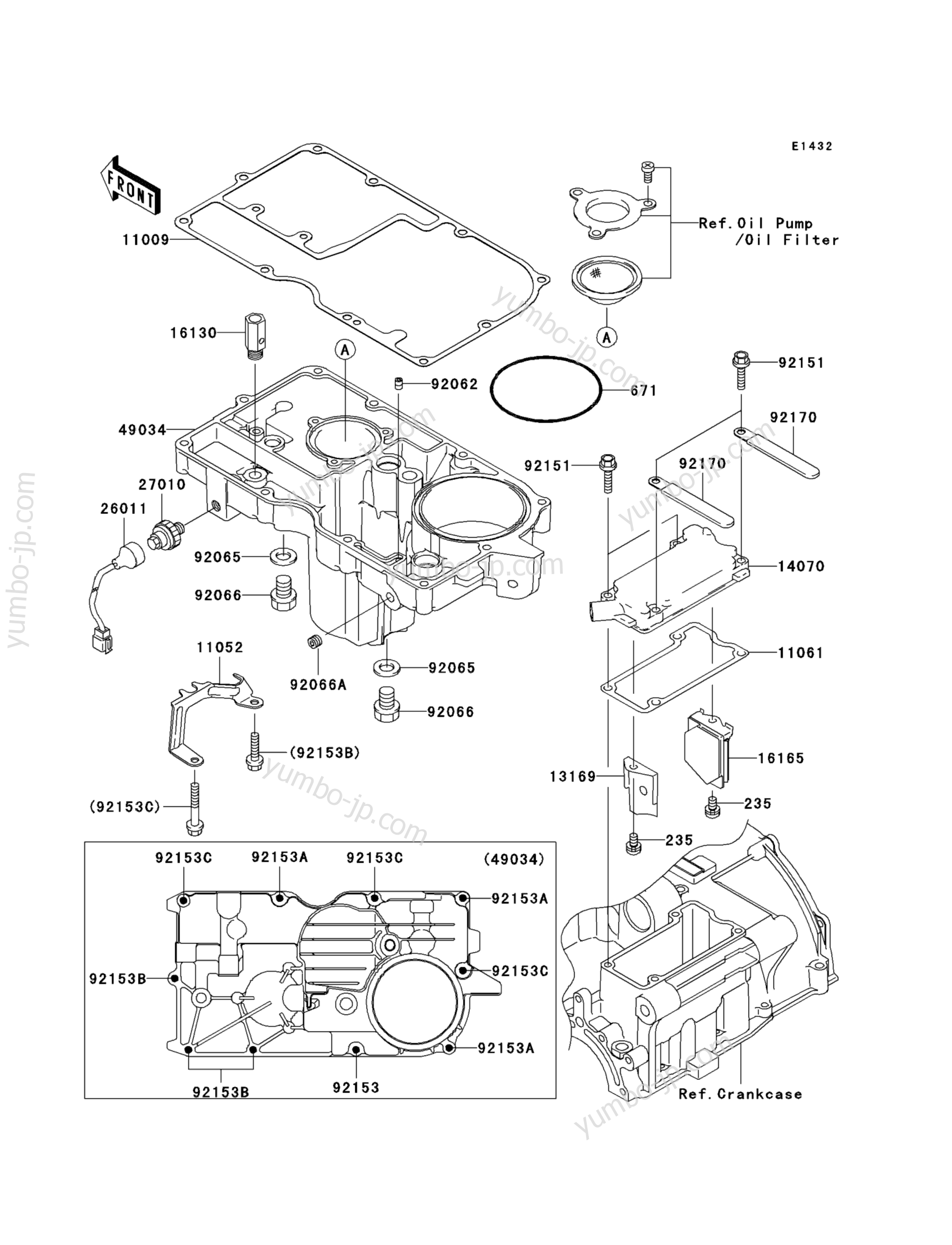 Breather Cover/Oil Pan for motorcycles KAWASAKI ZZR1200 (ZX1200-C1) 2002 year